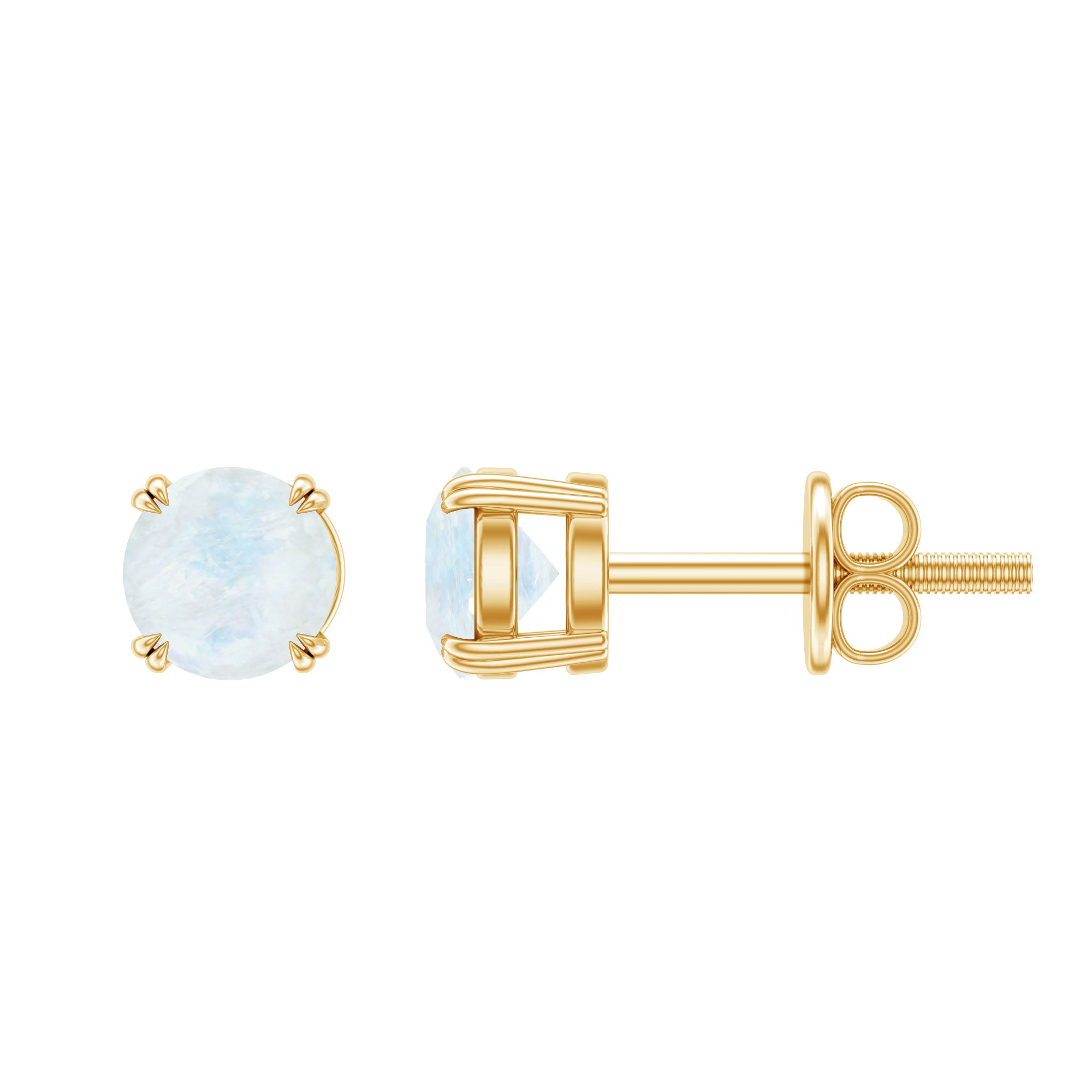 0.74 Carat Moonstone Solitaire Stud Earrings for Women AAA - Rosec Jewels