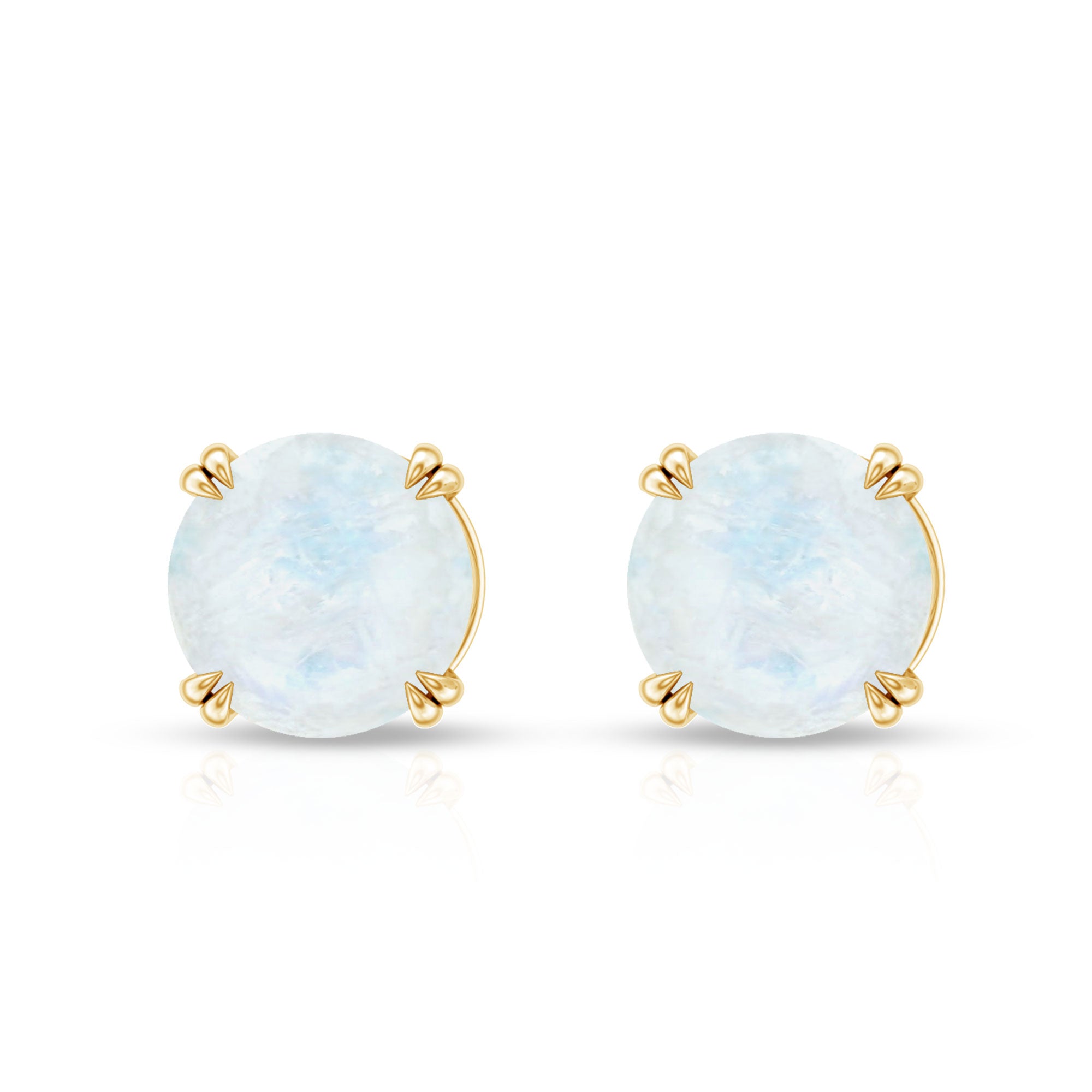 0.74 Carat Moonstone Solitaire Stud Earrings for Women AAA - Rosec Jewels