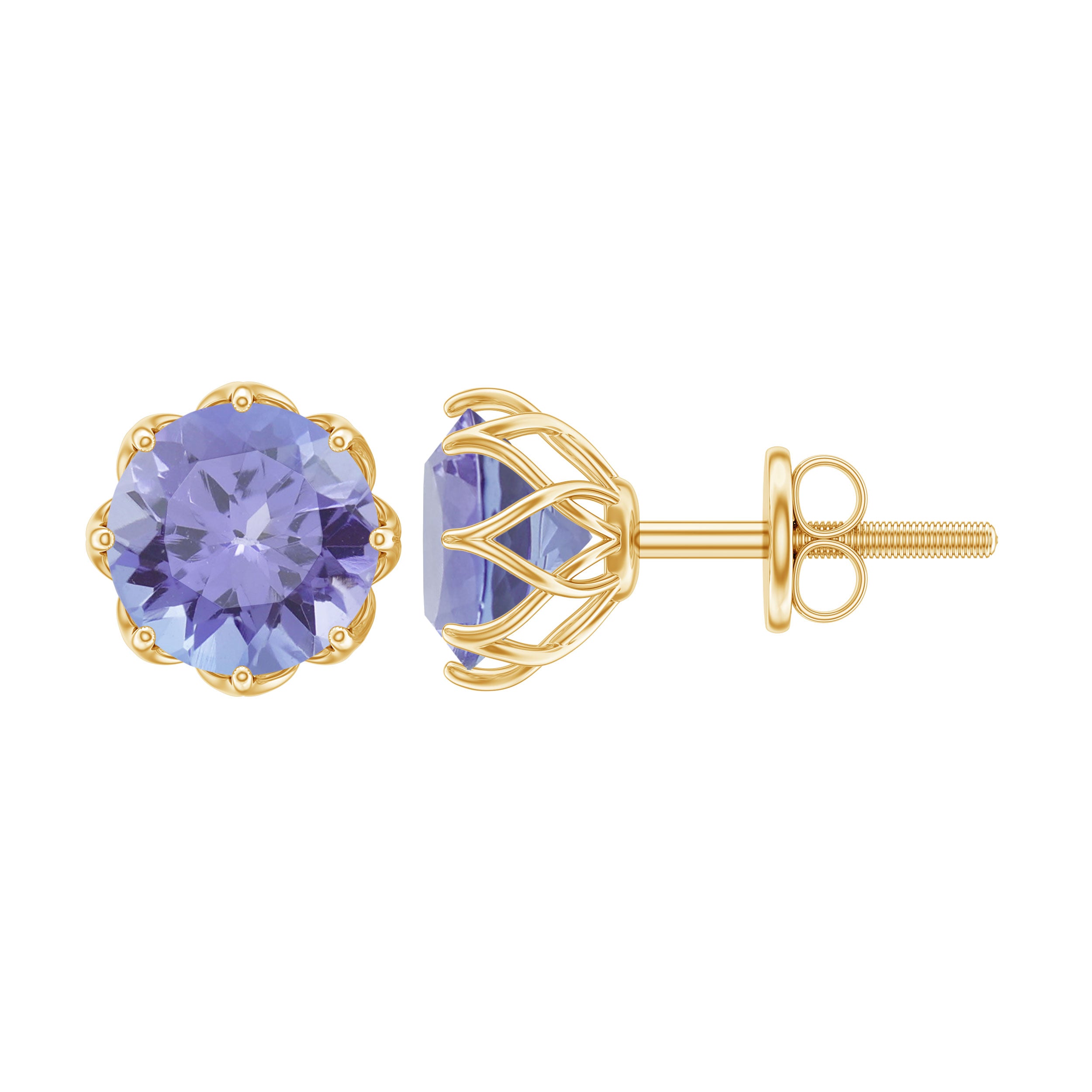1 Carat Tanzanite Studs AAA - Rosec Jewels