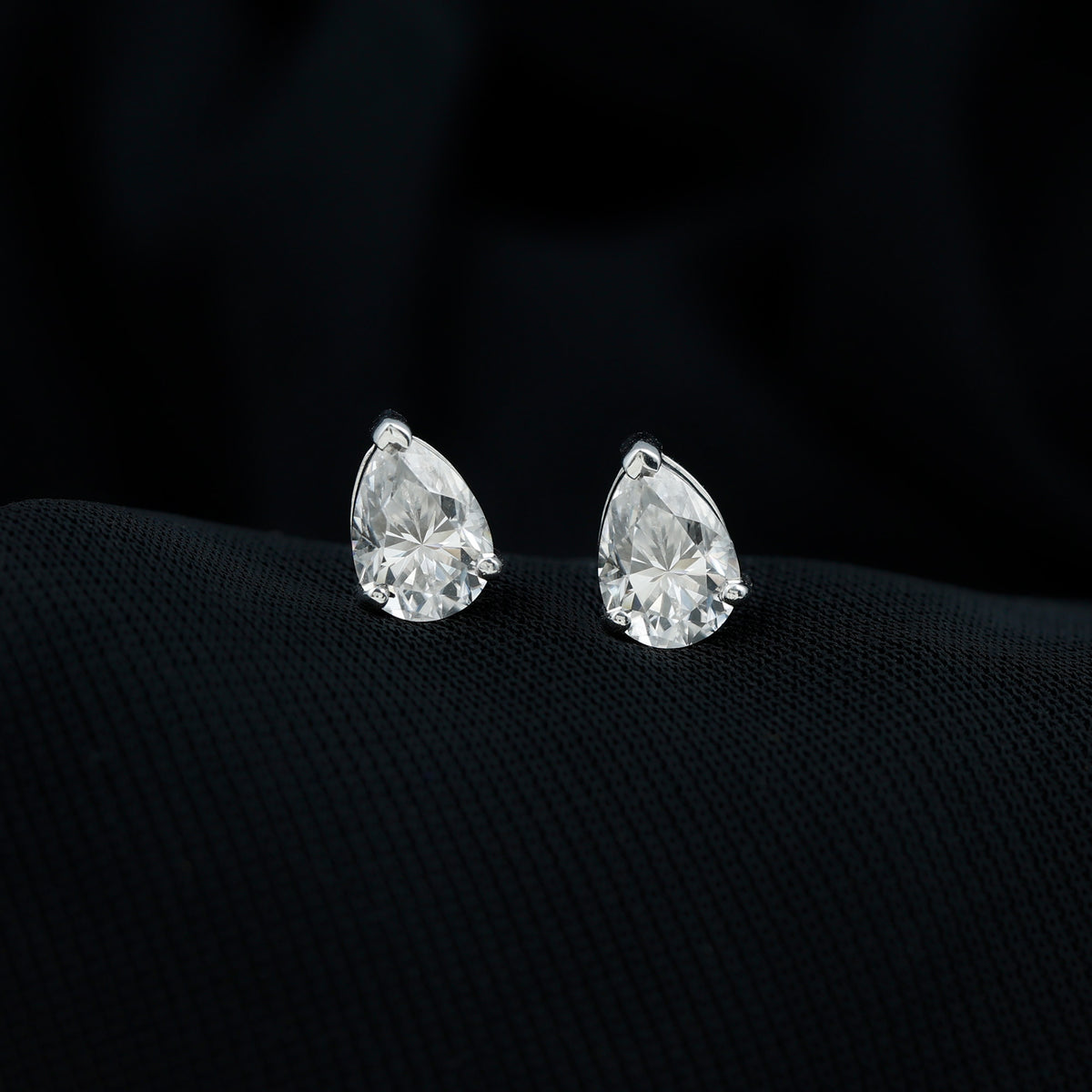 1.5 Carat Pear Cut Moissanite Teardrop Stud Earrings D-VS1 - Rosec Jewels