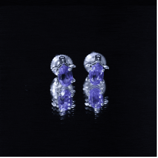 1.2 Carat Lab Created Blue Sapphire Turtle Stud Earrings AAAA - Rosec Jewels