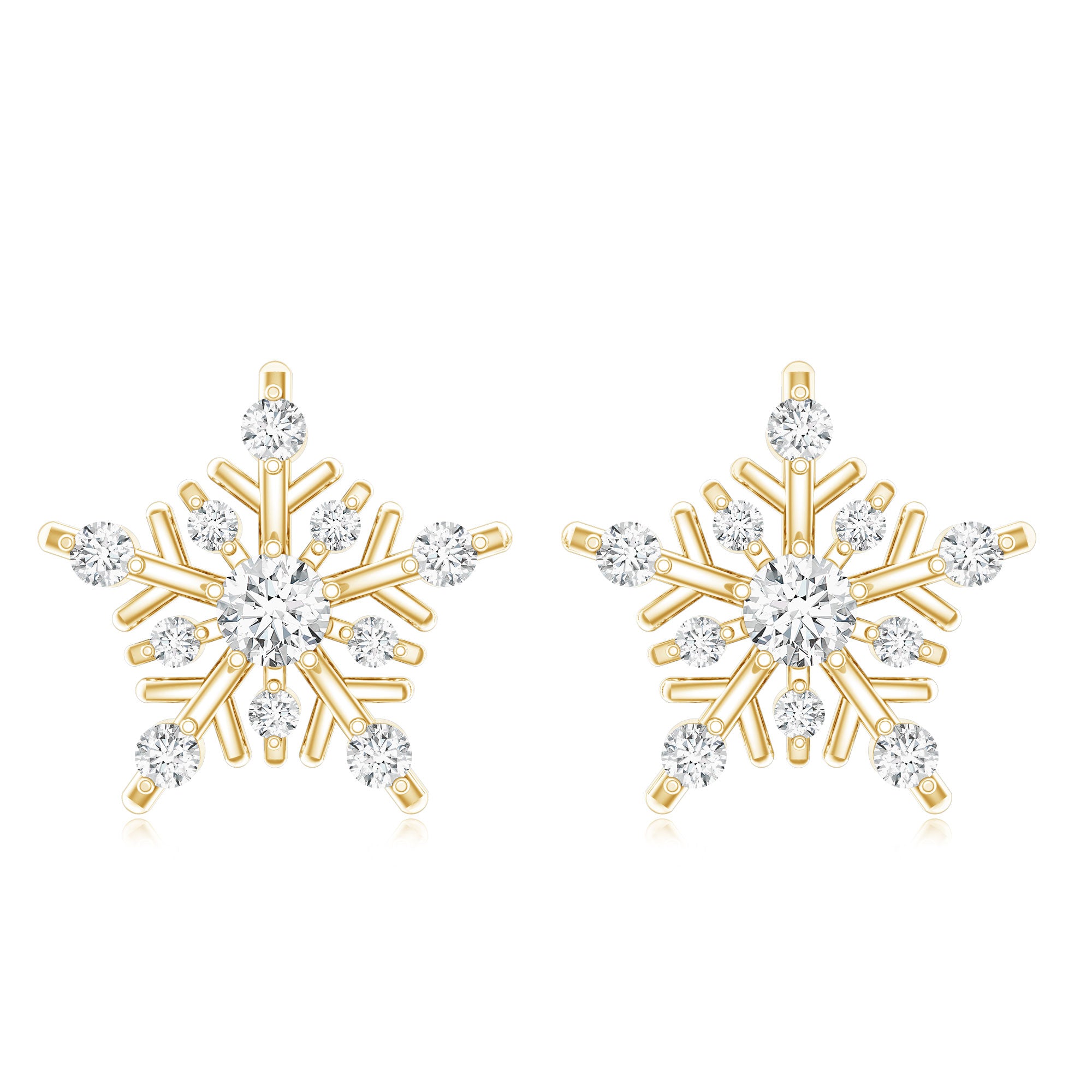 Lab Grown Diamond Icy Snowflake Earrings Lab - ( EF-VS ) - Rosec Jewels