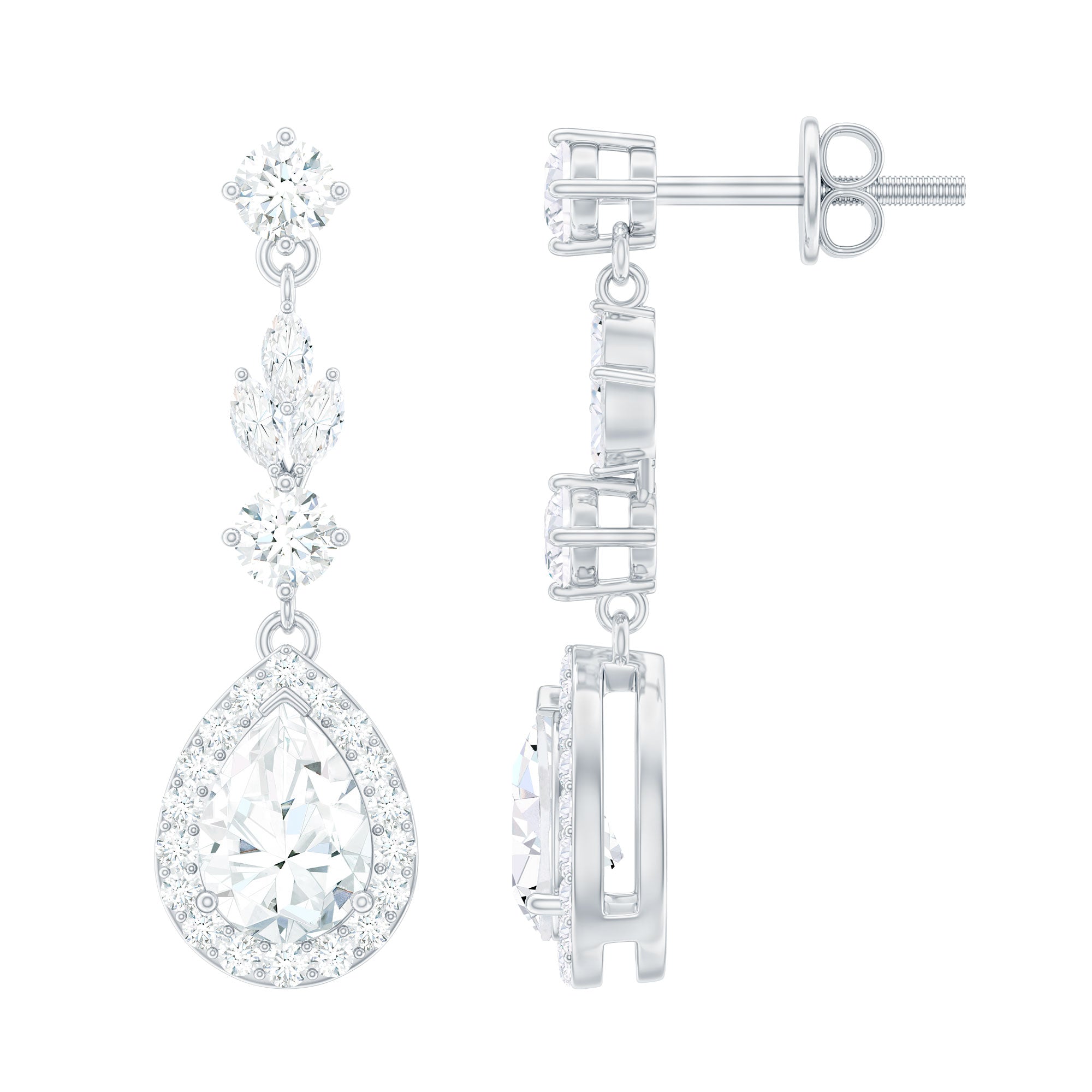 Certified Lab Grown Diamond Dangling Earrings