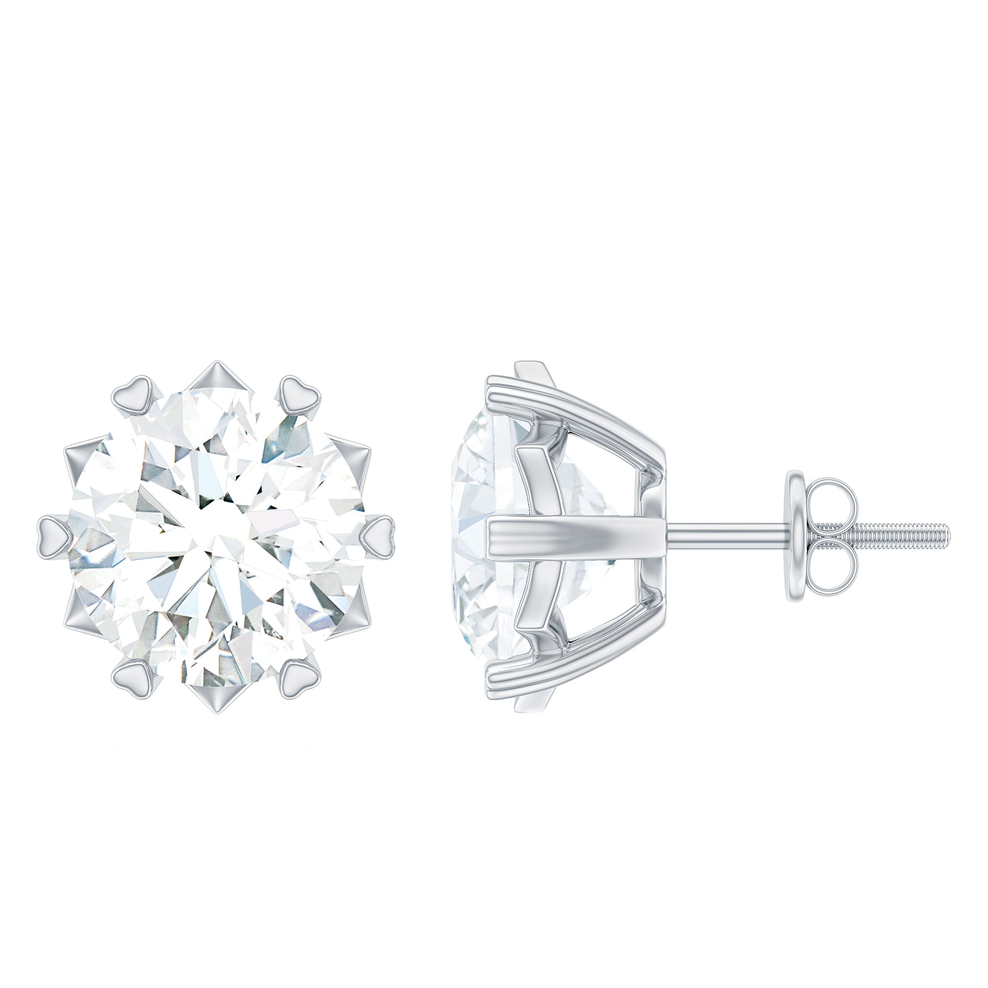 Certified 7 mm Lab Created Diamond 2 Carat Earrings