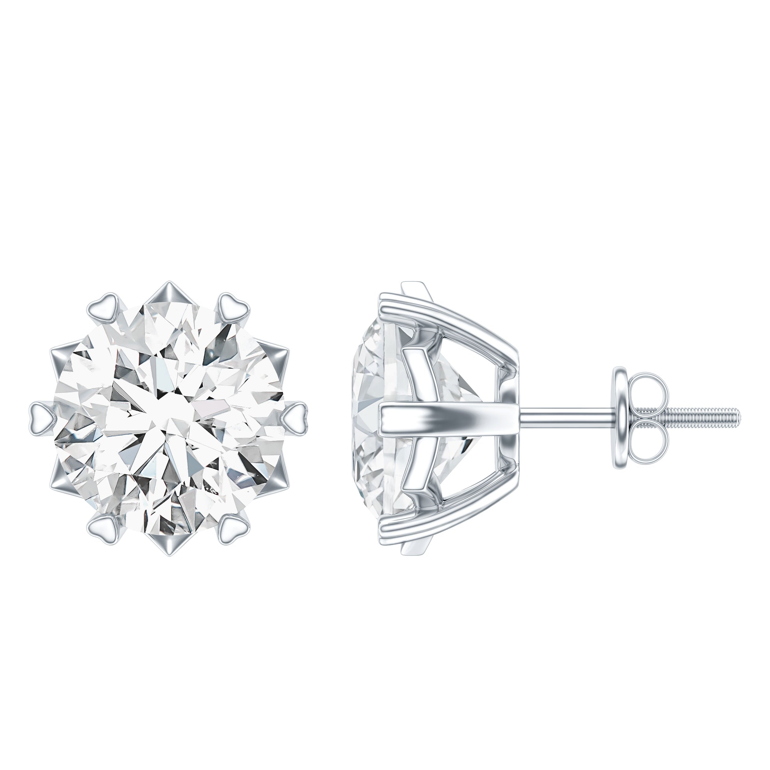 Certified 7 mm Lab Created Diamond 2 Carat Earrings Lab - ( EF-VS ) - Rosec Jewels