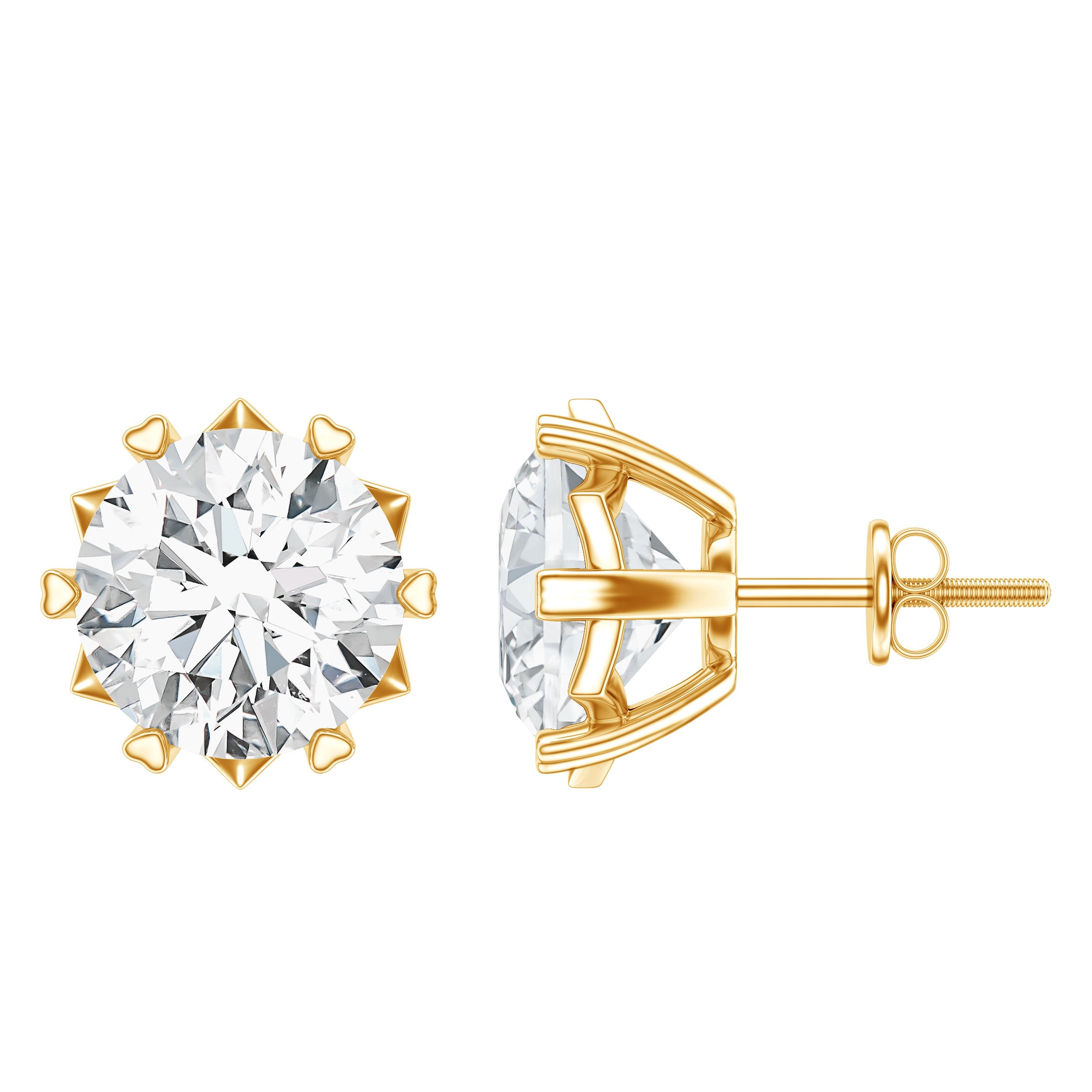 Certified 7 mm Lab Created Diamond 2 Carat Earrings Lab - ( EF-VS ) - Rosec Jewels
