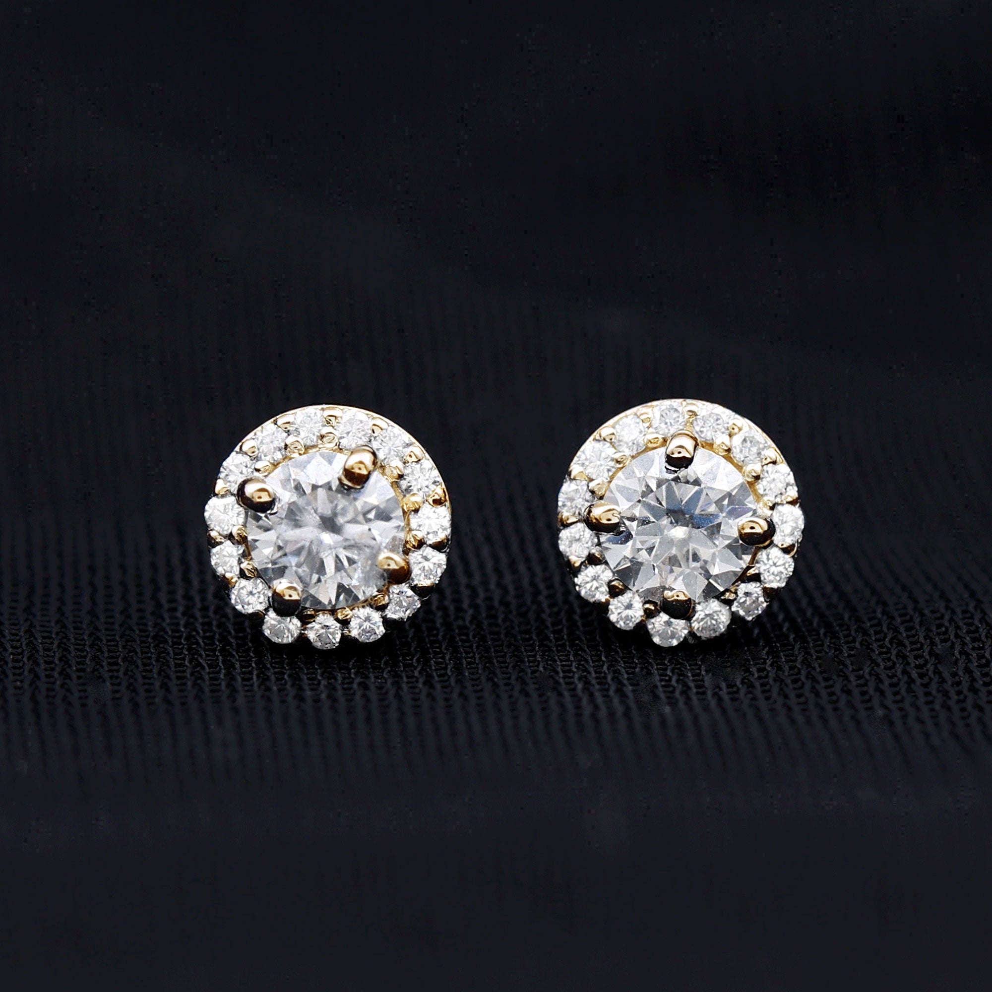 Rosec Jewels-Certified Lab Created Diamond Halo Stud Earrings