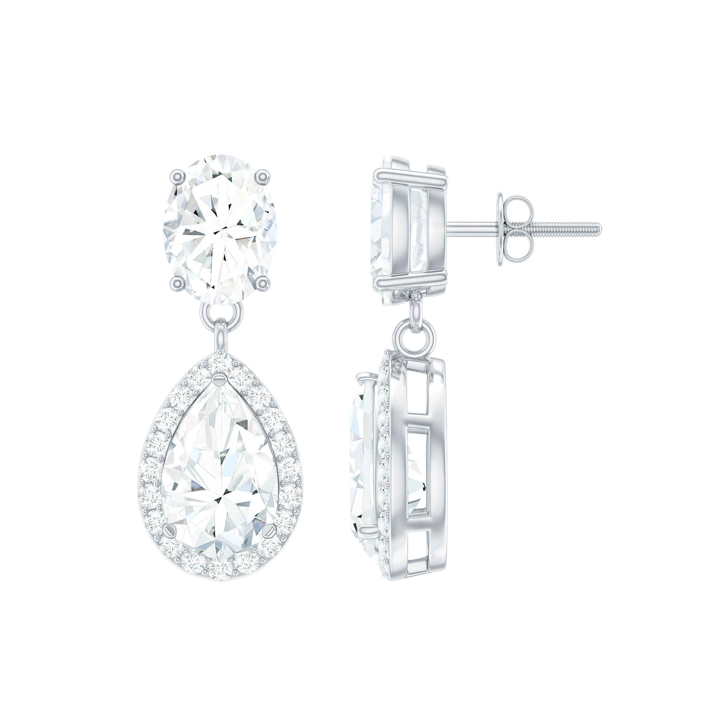 Dangling Lab Grown Diamond Bridal Earrings