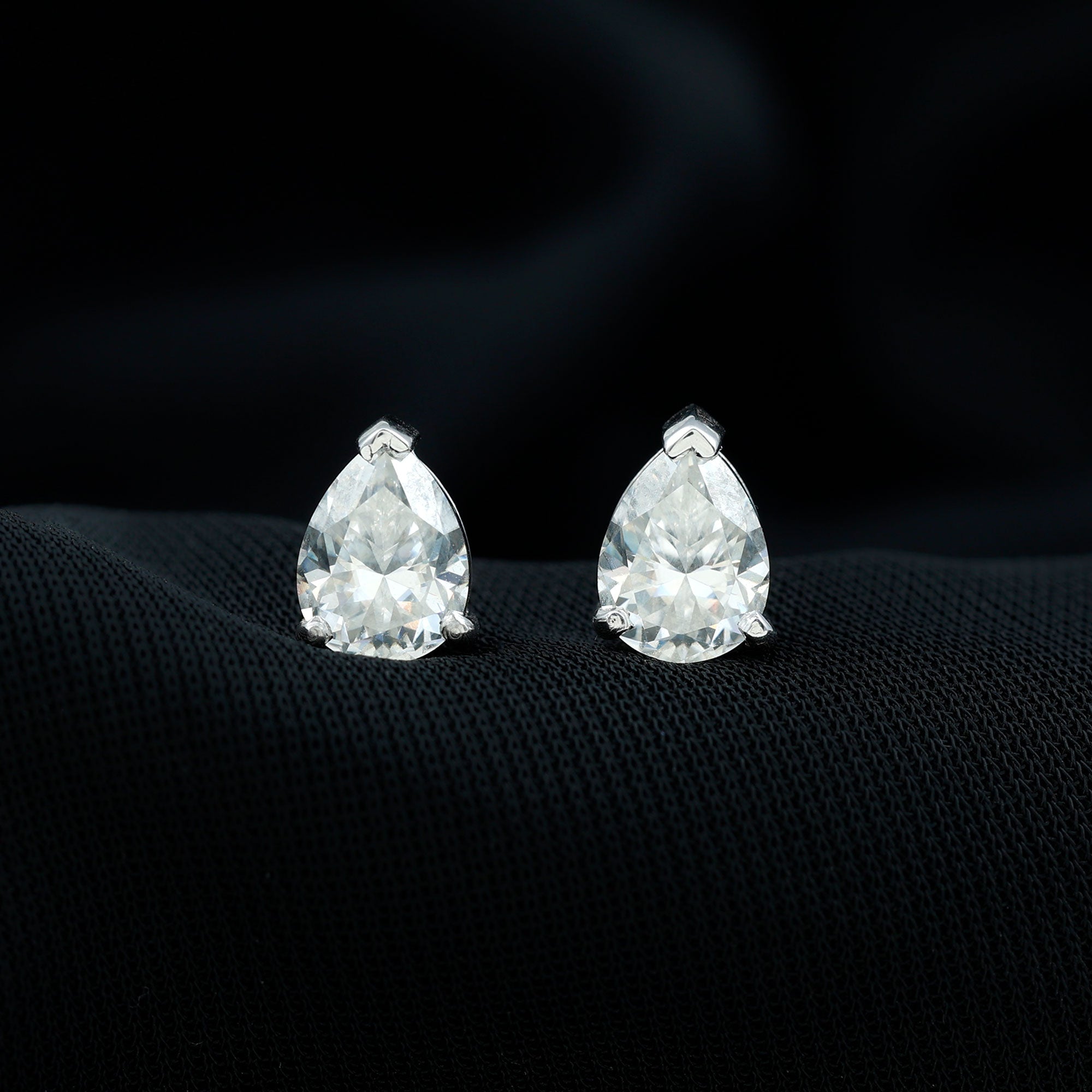 Certified 2 Carat Diamond Teardrop Earrings With Screw Back Lab - ( EF-VS ) - Rosec Jewels