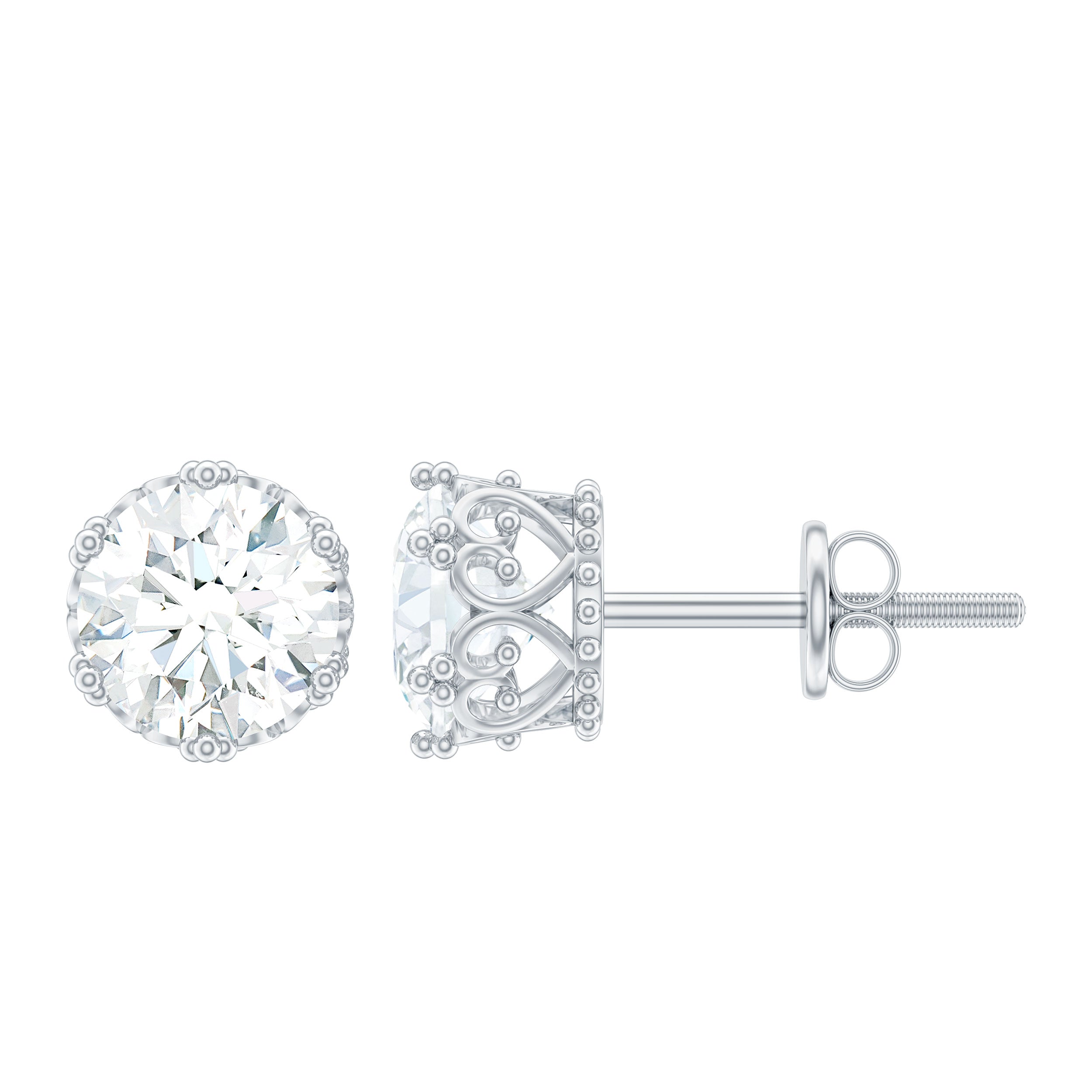 Certified Lab Created Diamond Crown Earrings for Women