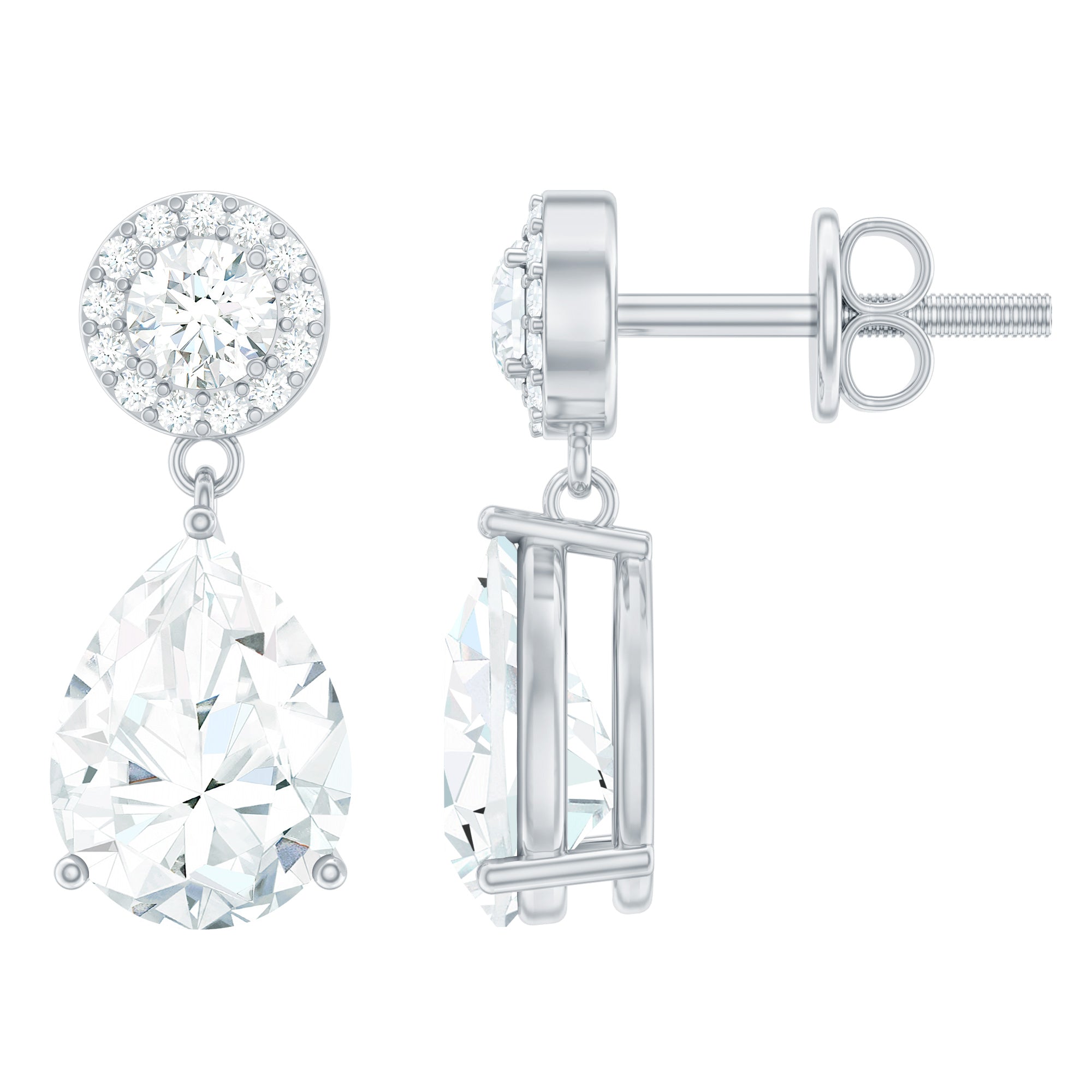 Rosec Jewels-Certified Lab Grown Diamond Dangling Bridal Earrings