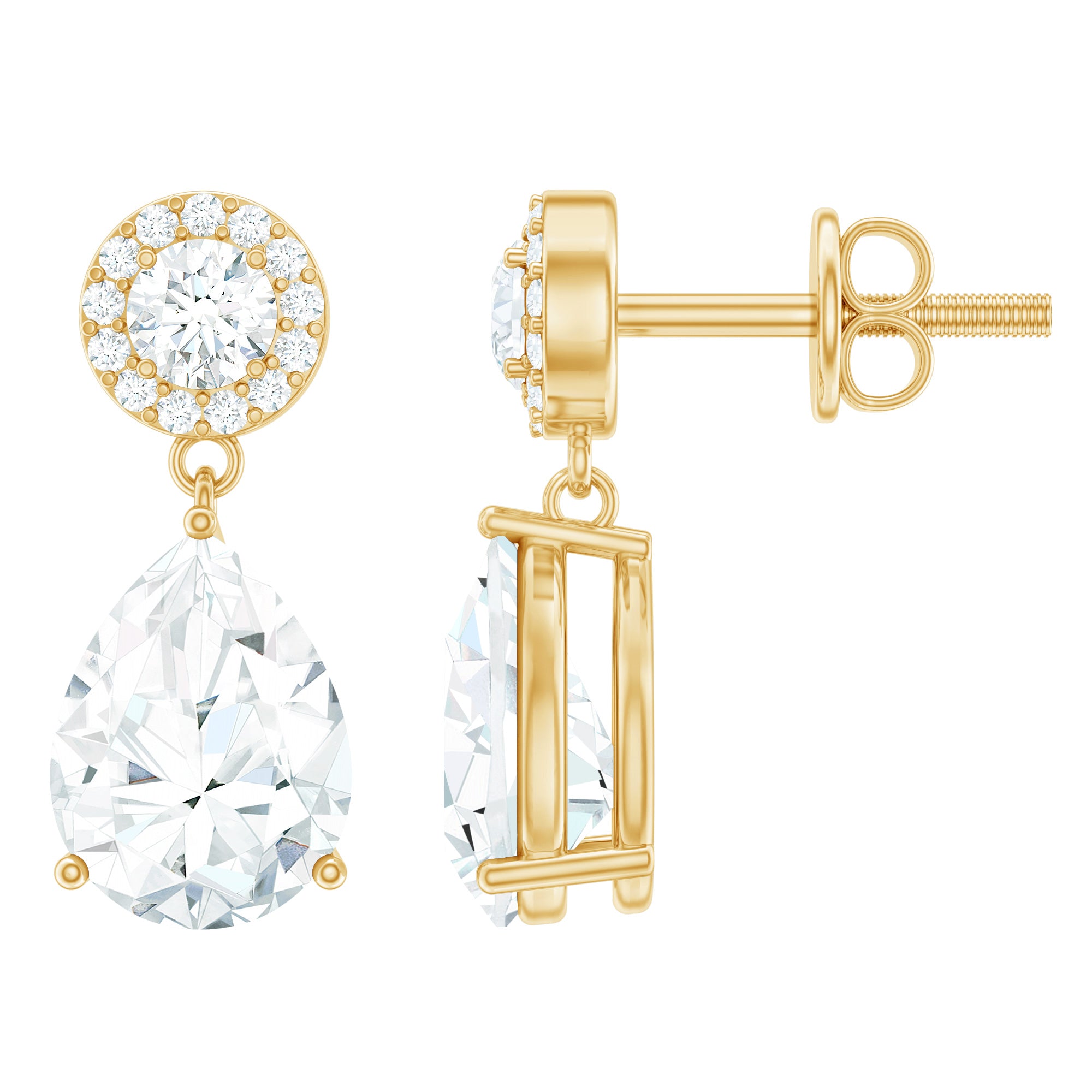 Rosec Jewels-Certified Lab Grown Diamond Dangling Bridal Earrings
