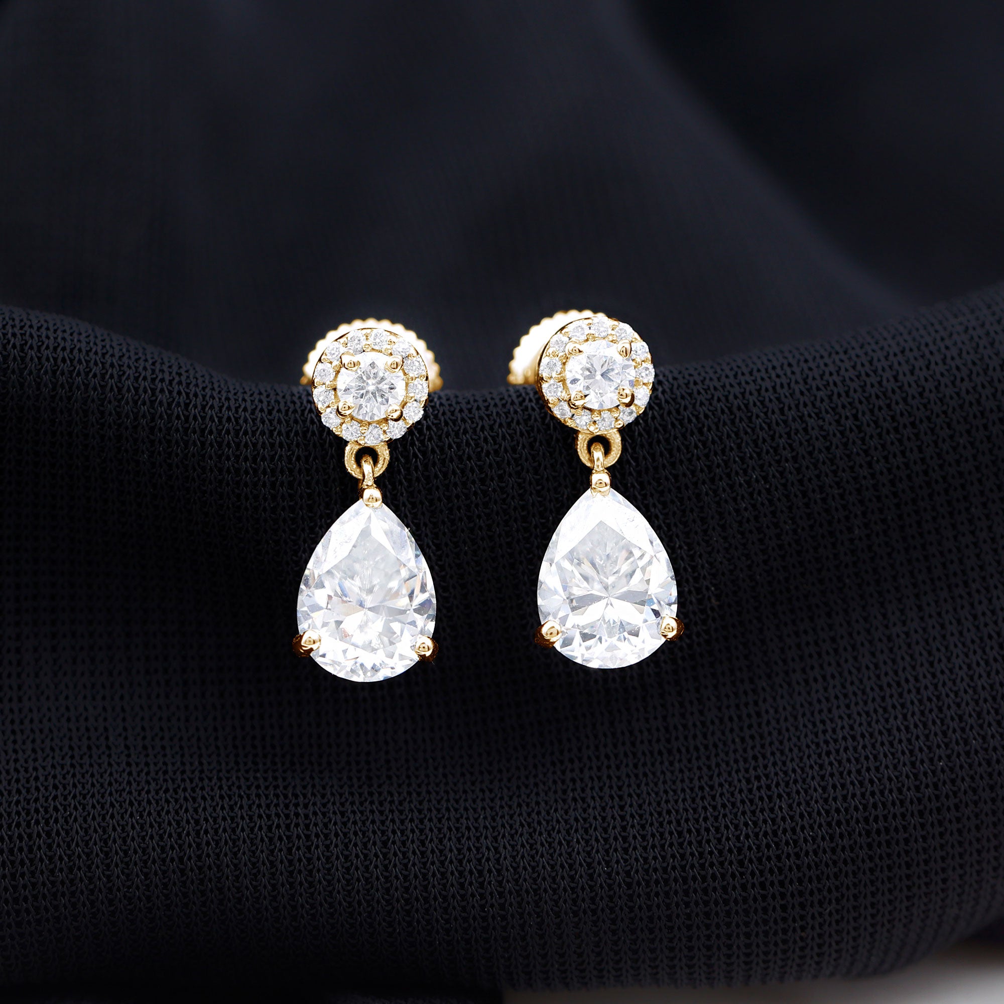 Certified Lab Grown Diamond Dangling Bridal Earrings Lab - ( EF-VS ) - Rosec Jewels