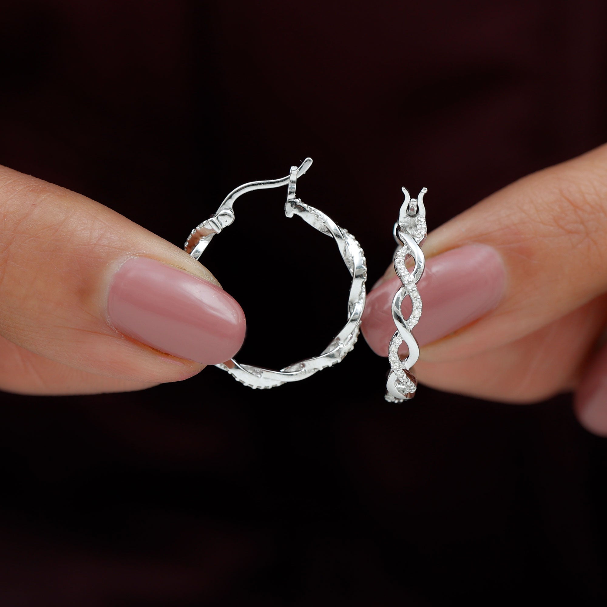 Rosec Jewels-Certified Lab Created Diamond Hoops for Women