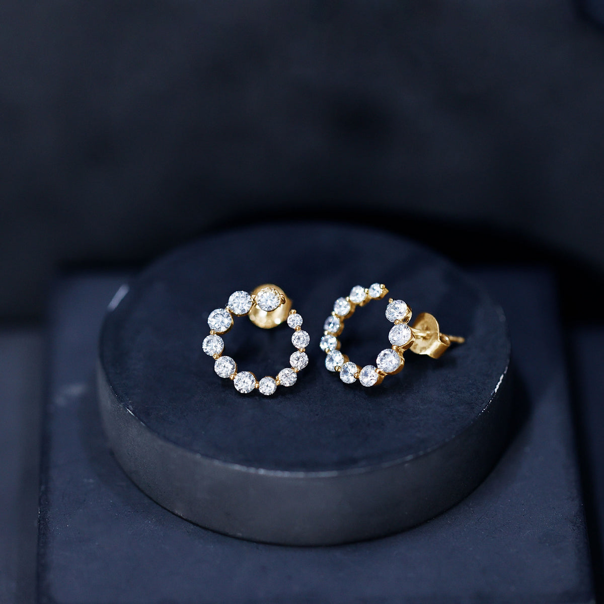 Lab Grown Front Facing Diamond Hoop Earrings for Women Lab - ( EF-VS ) - Rosec Jewels
