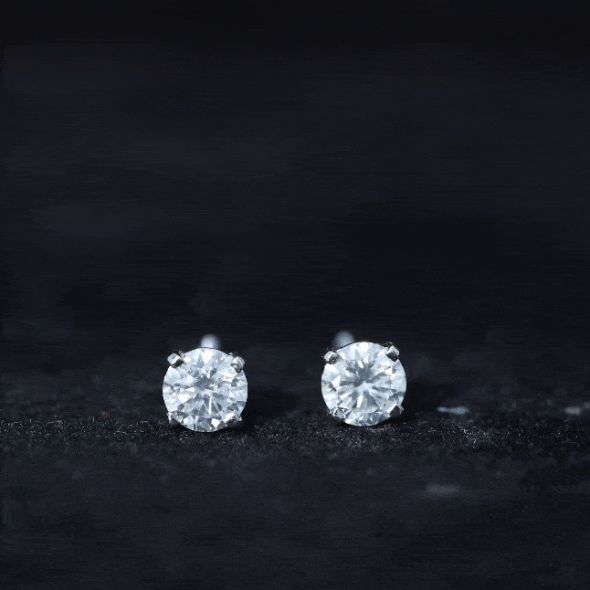 5 MM Round Shape Solitaire Moissanite Stud Earrings D-VS1 - Rosec Jewels
