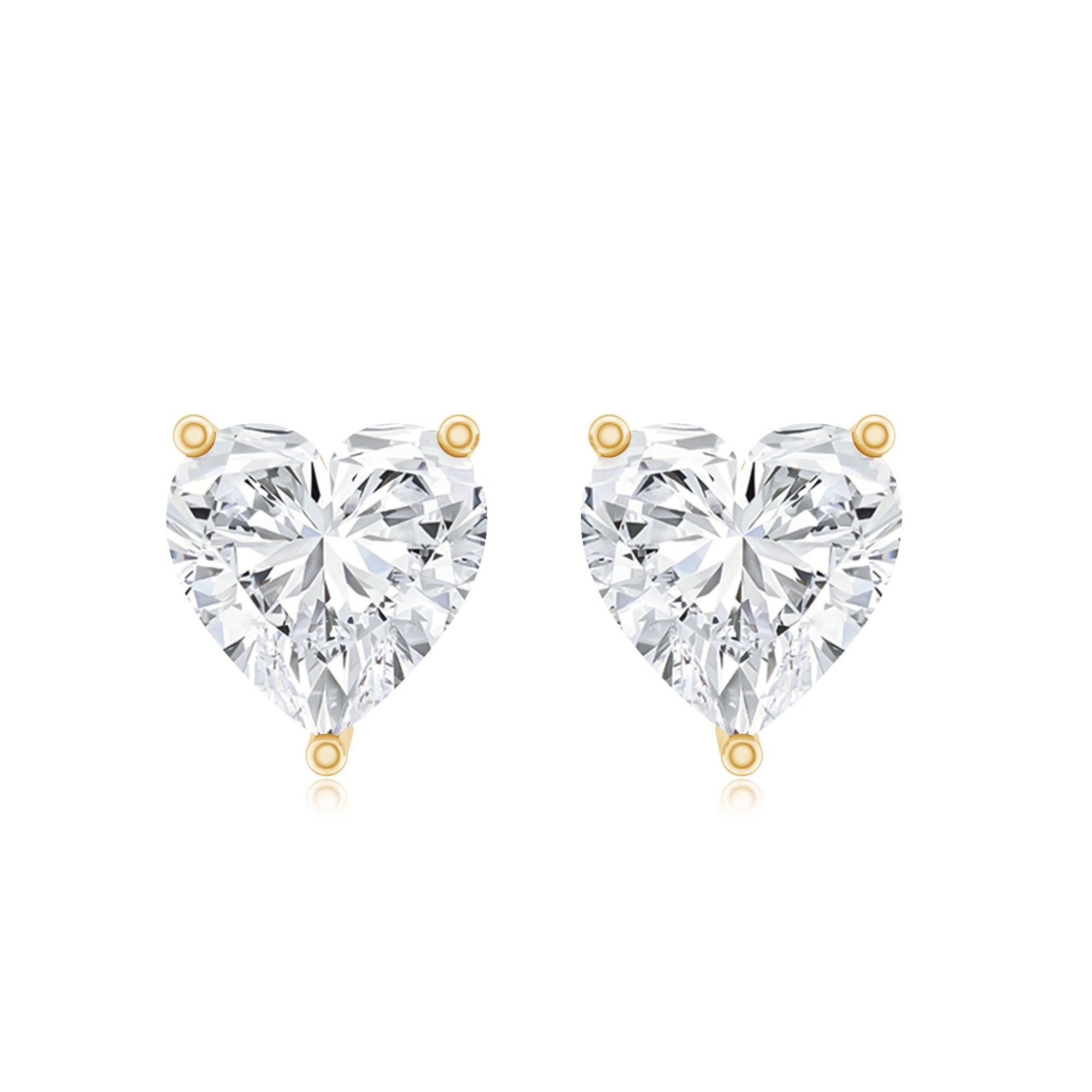 Certified 3 Carat Moissanite Heart Earrings For Women D-VS1 - Rosec Jewels