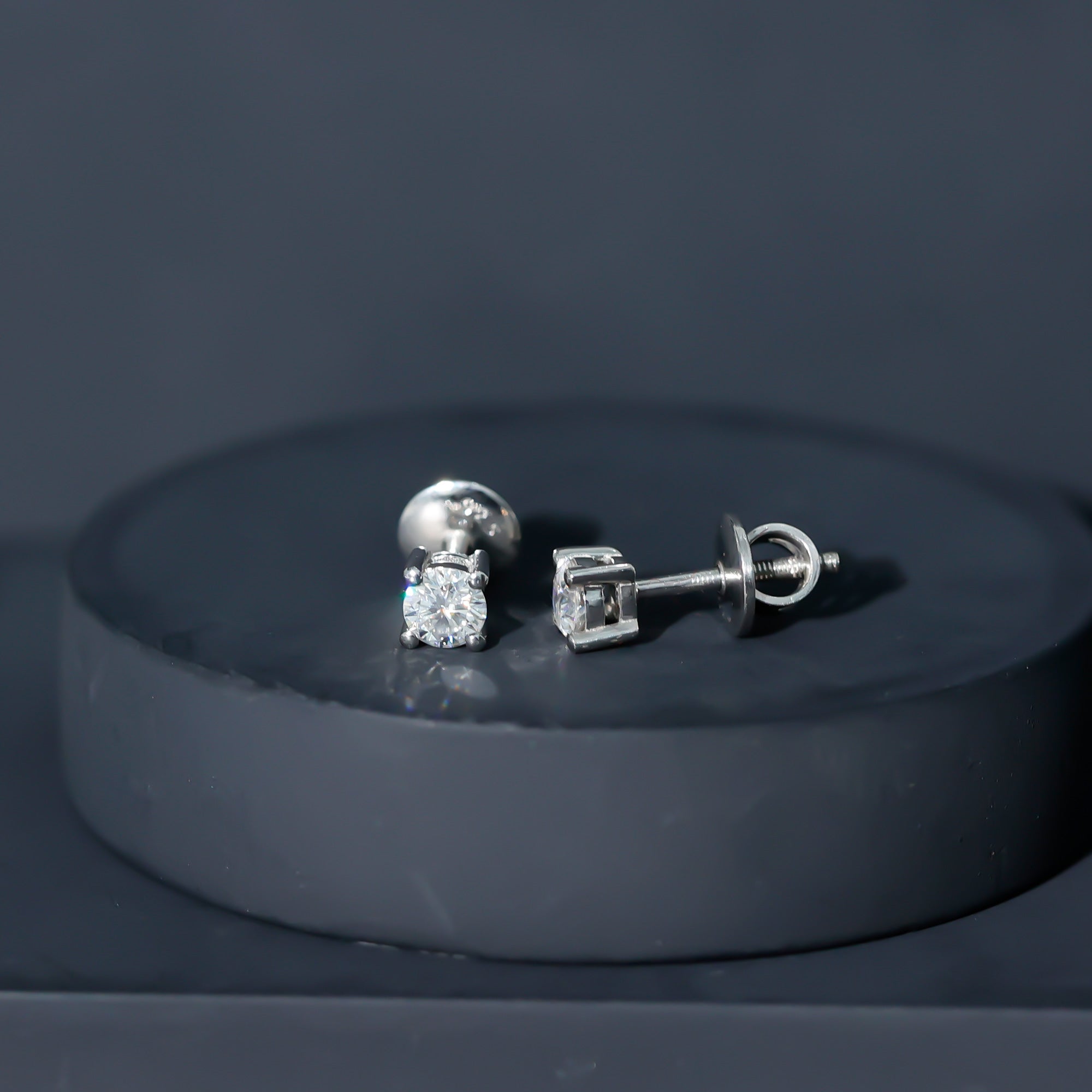 Brilliant Cut Diamond Stud Earrings in Prong Setting Lab - ( EF-VS ) - Rosec Jewels