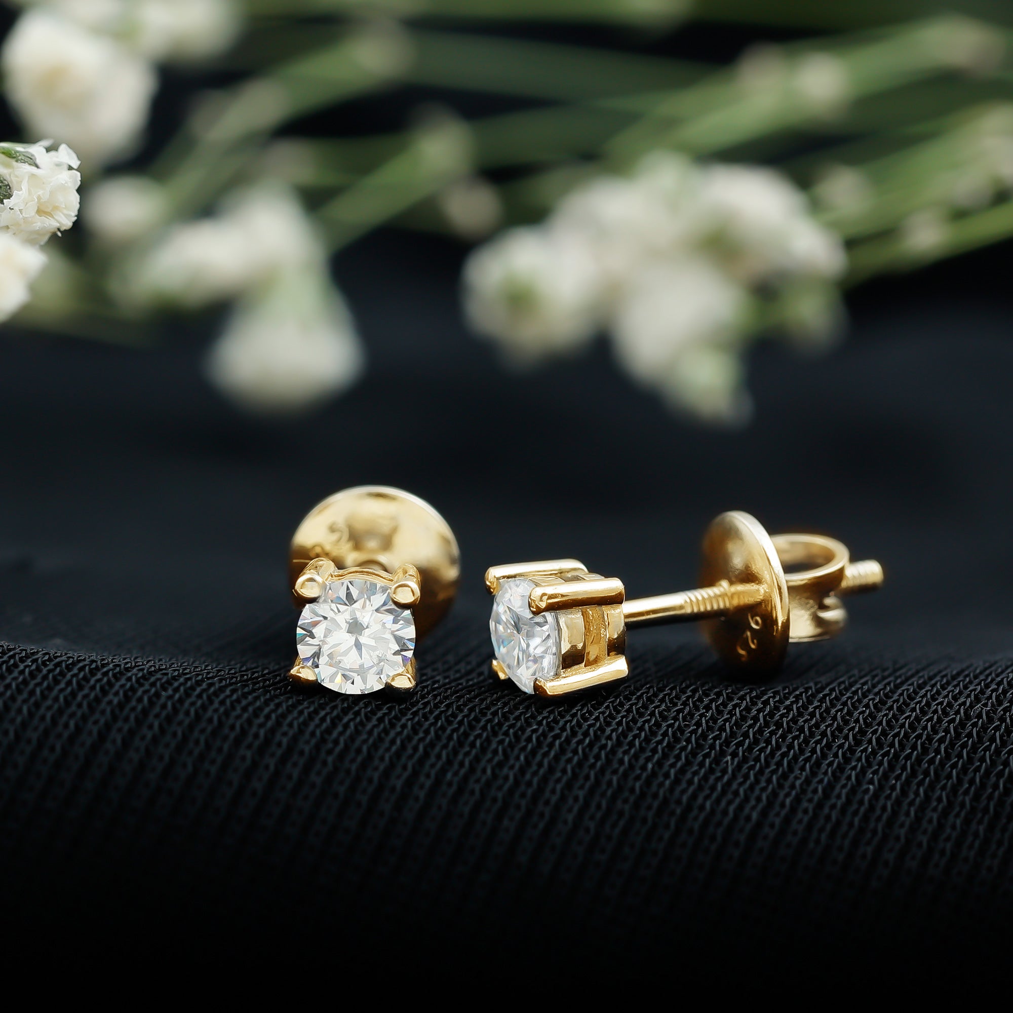 Brilliant Cut Diamond Stud Earrings in Prong Setting Lab - ( EF-VS ) - Rosec Jewels