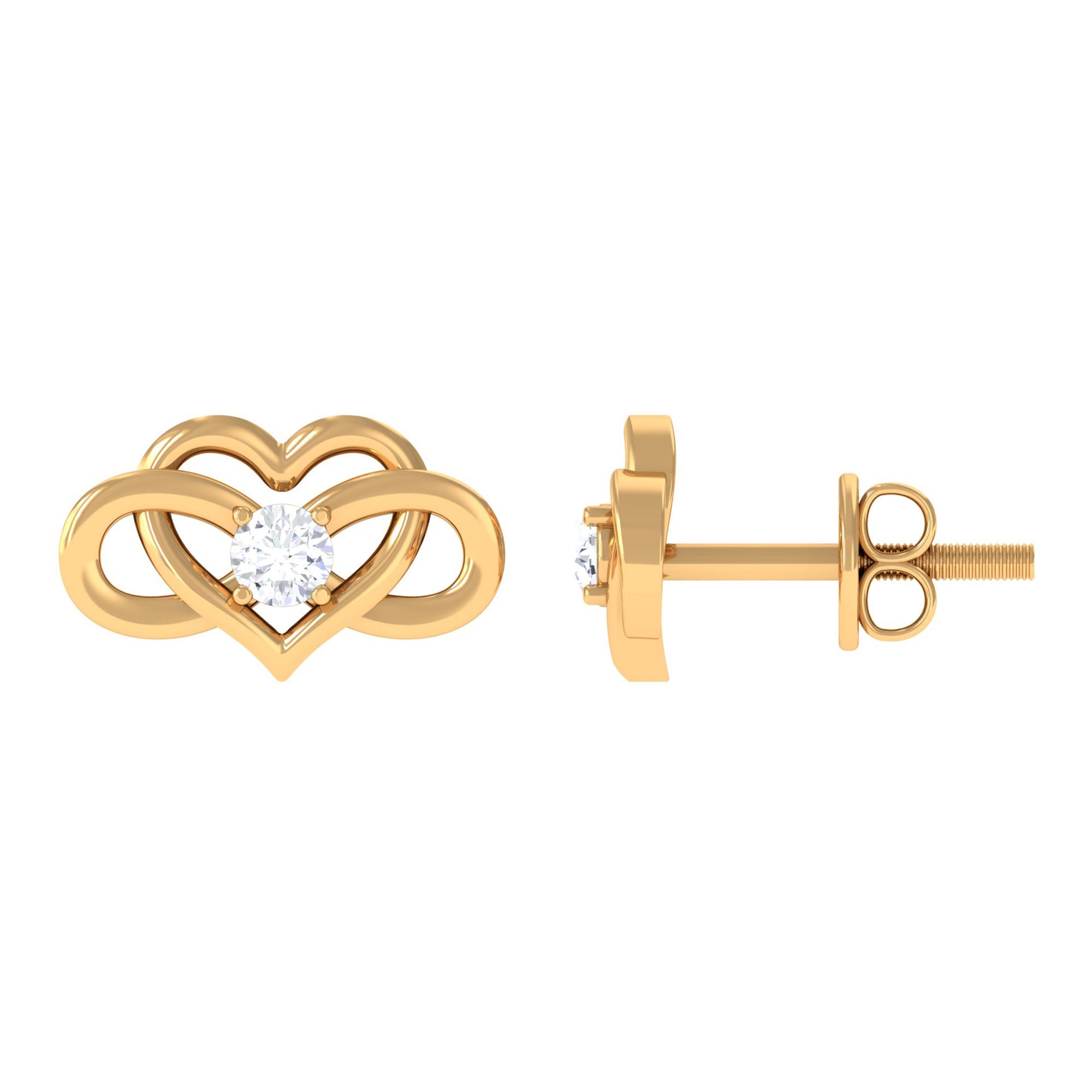 Rosec Jewels-Diamond Infinity Heart Earrings For Women