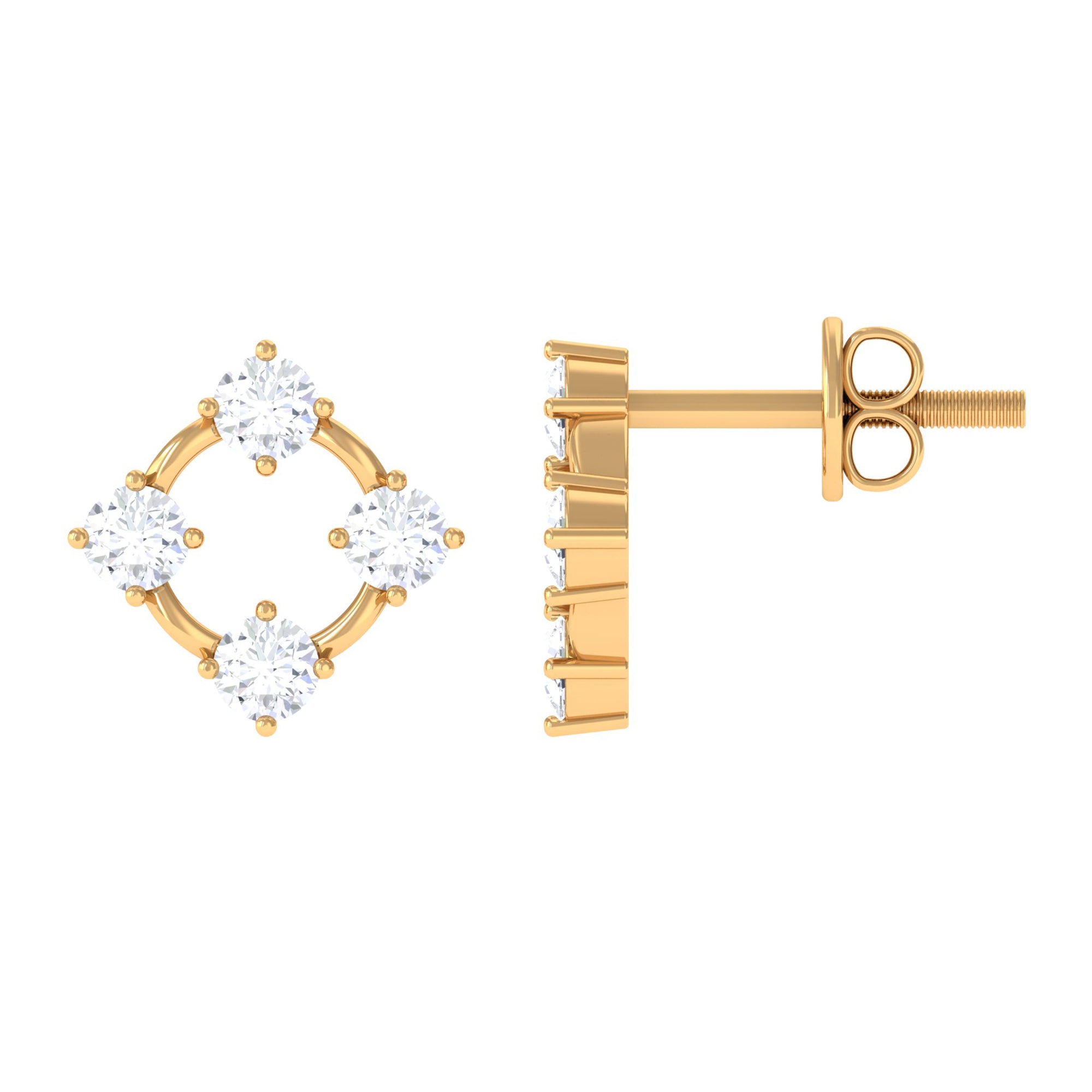 Rosec Jewels-1/2 CT Simple Diamond Gold Stud Earrings