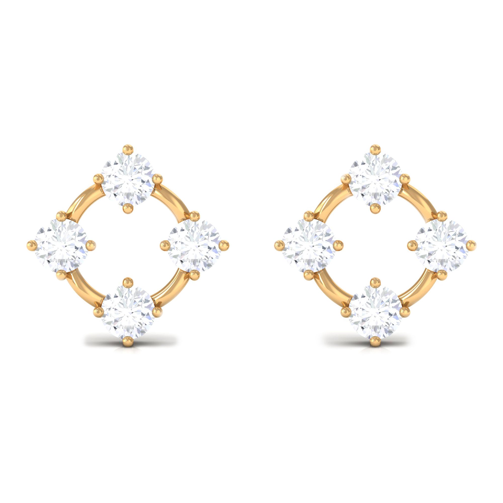 Rosec Jewels-1/2 CT Simple Diamond Gold Stud Earrings