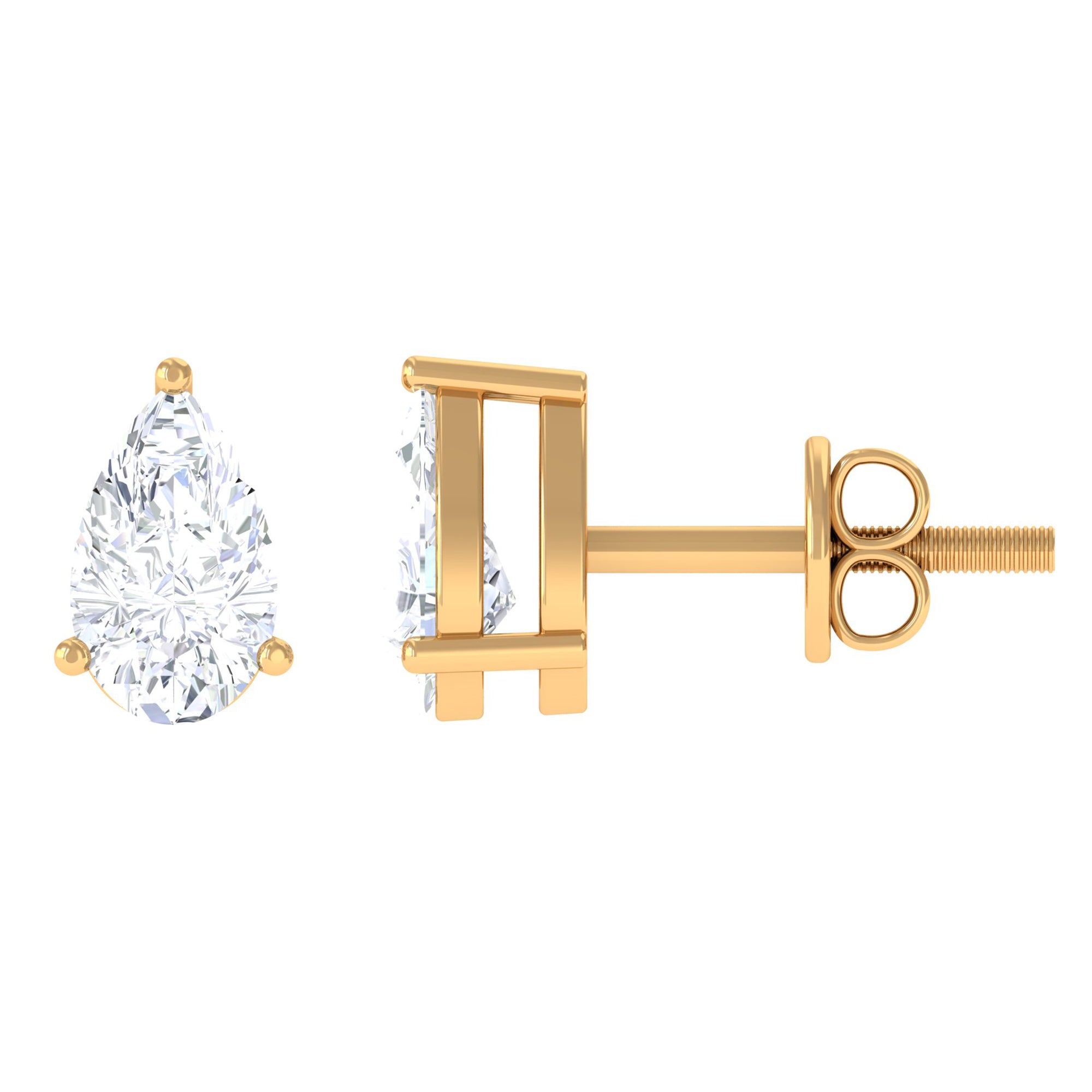 Rosec Jewels-Pear Cut Diamond Solitaire Stud Earrings
