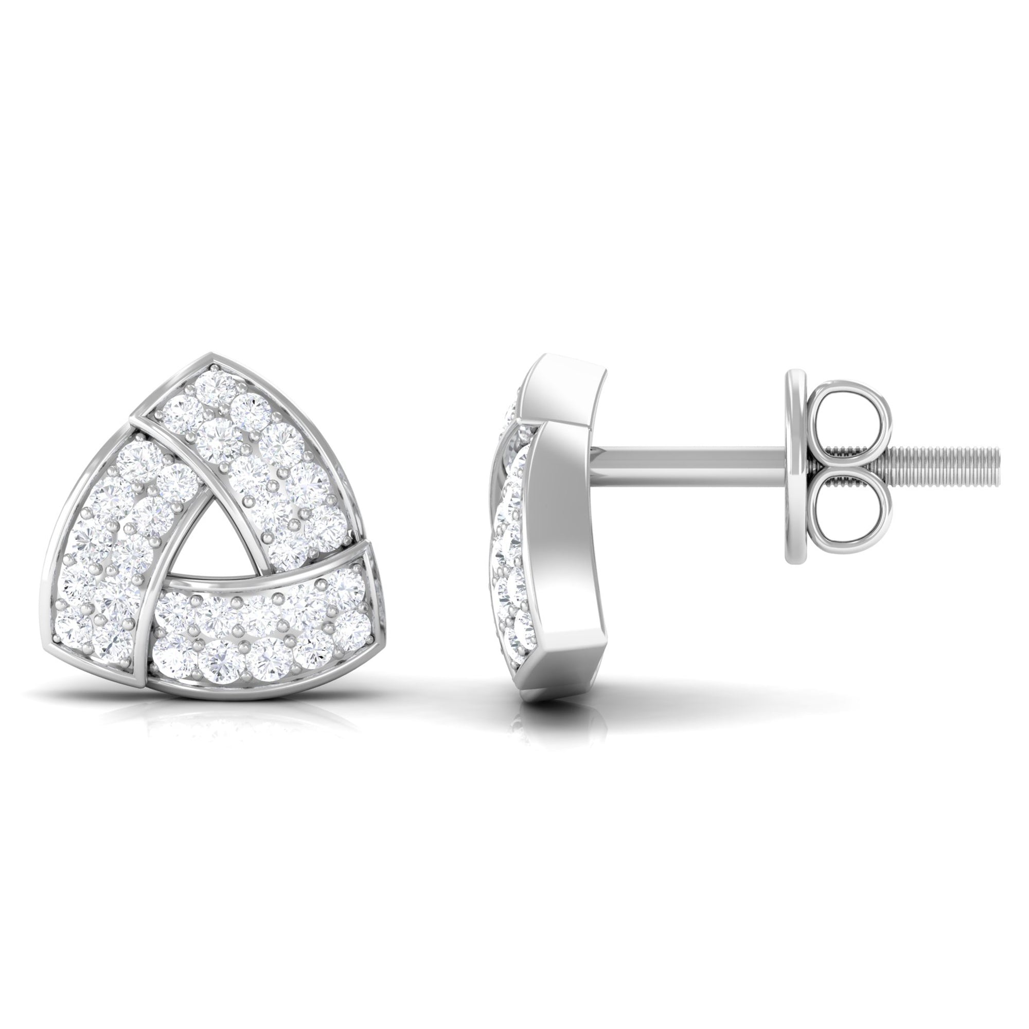 Rosec Jewels-Minimal Triangle Shape Stud Earrings with Diamond