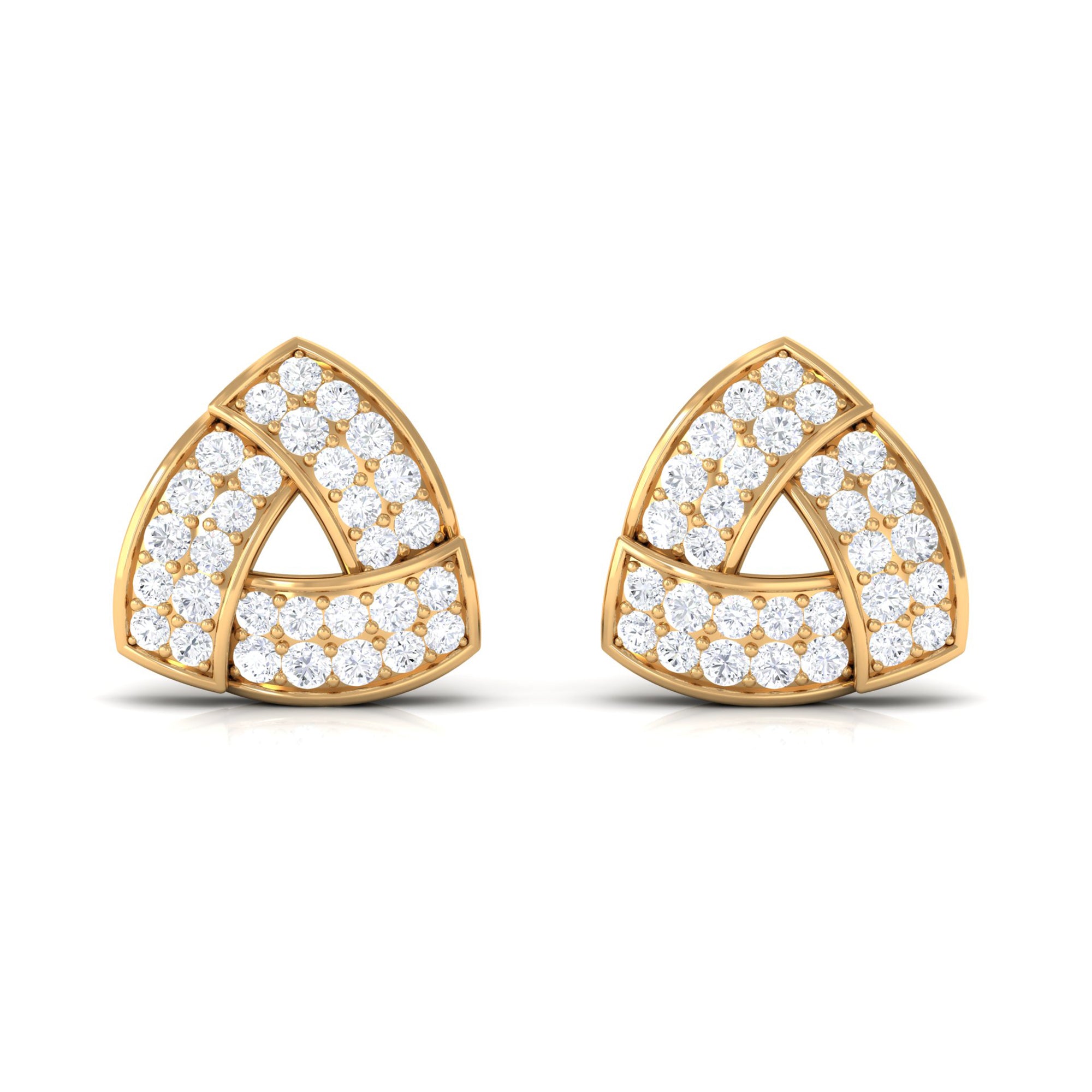 Rosec Jewels-Minimal Triangle Shape Stud Earrings with Diamond