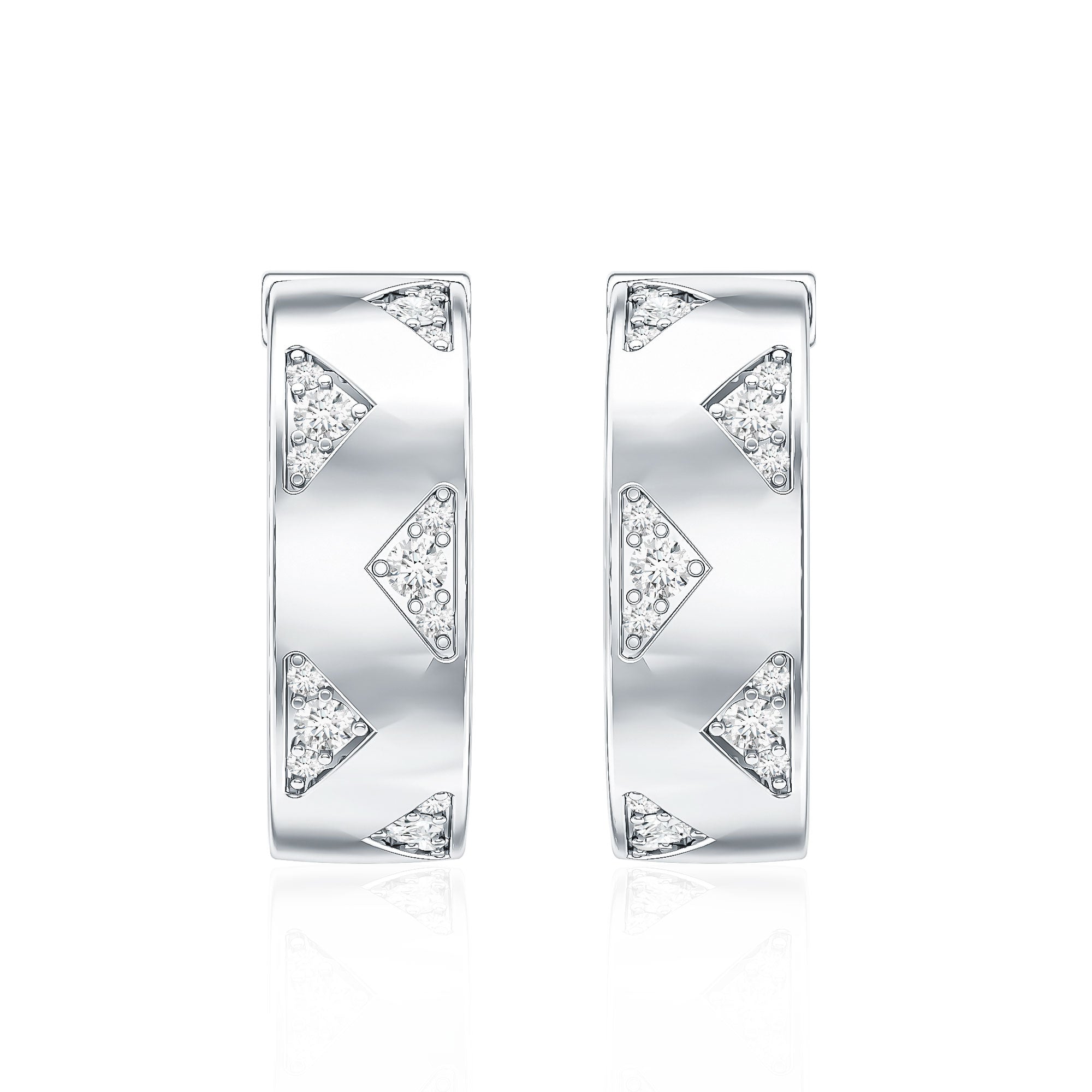 Certified Diamond Hoops For Women Lab - ( EF-VS ) - Rosec Jewels