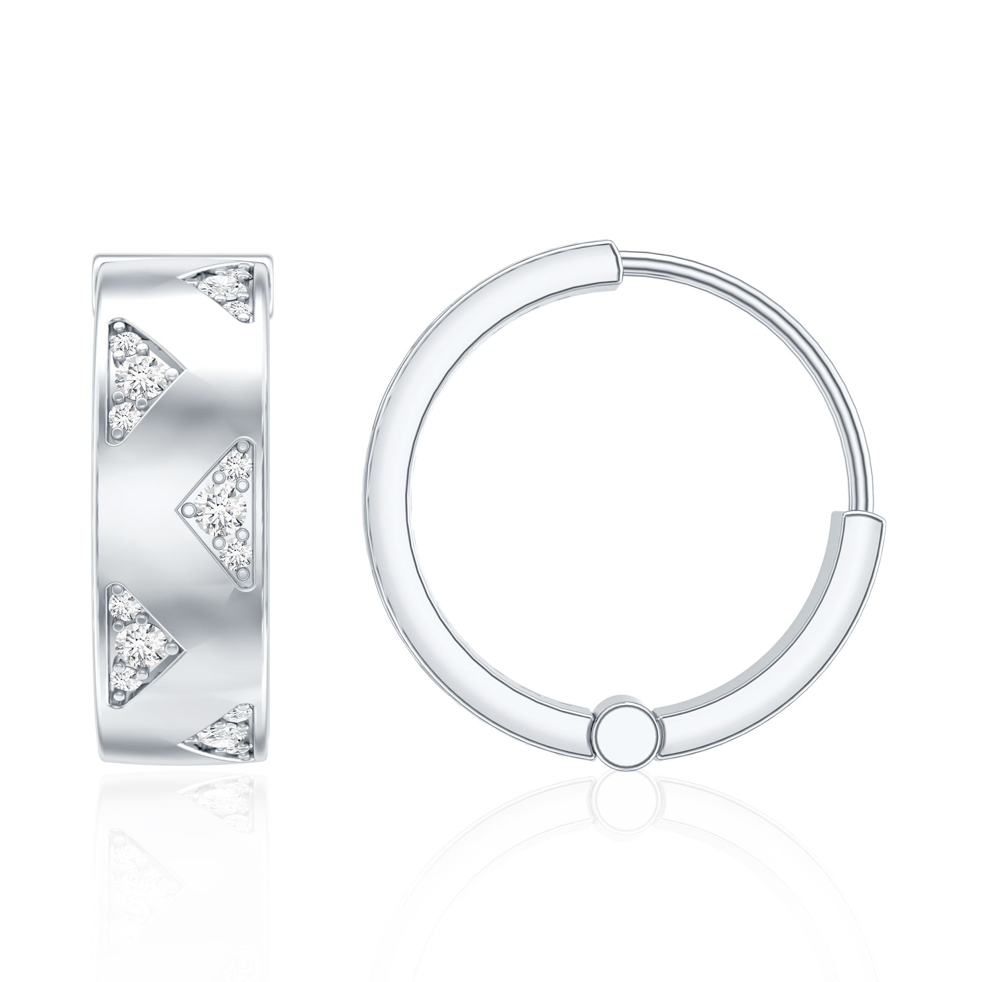 Certified Diamond Hoops For Women Lab - ( EF-VS ) - Rosec Jewels