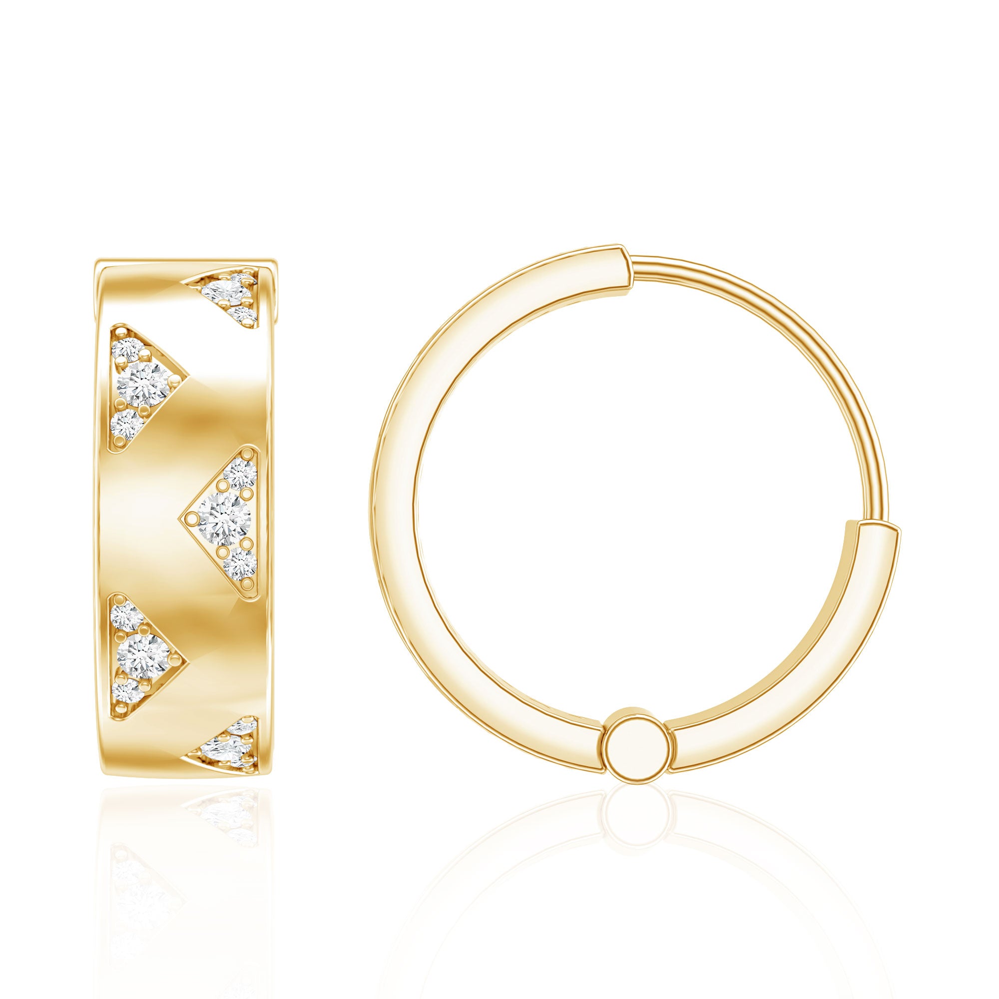 Certified Diamond Hoops For Women Lab - ( EF-VS ) - Rosec Jewels
