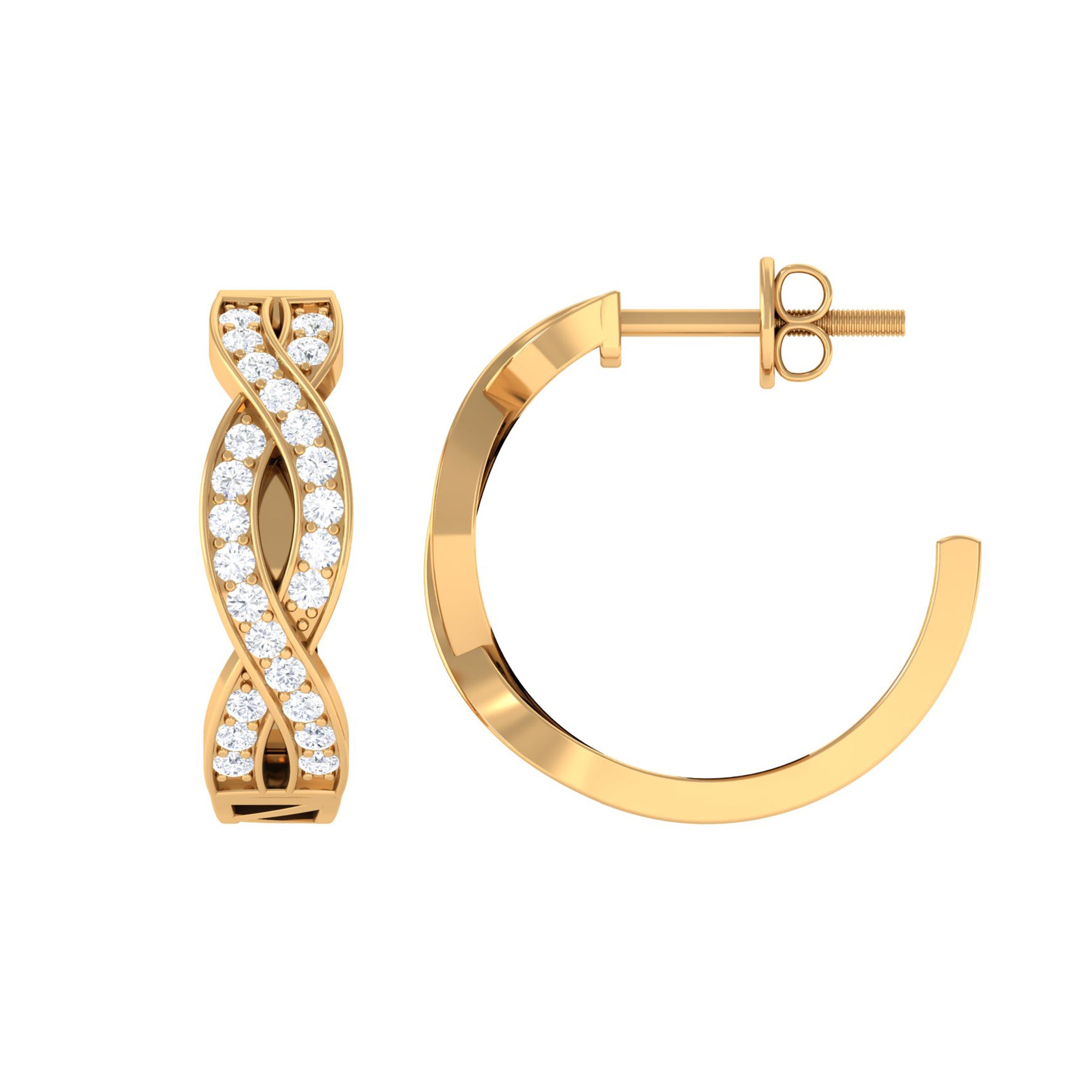 Rosec Jewels-Round Diamond Infinity Hinged Hoop Earrings