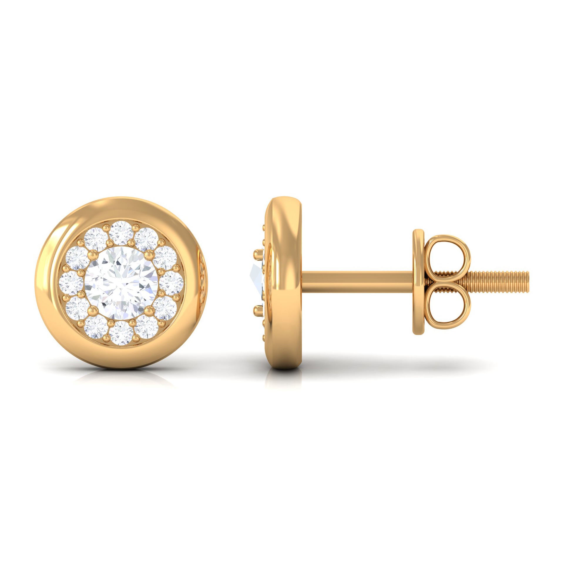 Rosec Jewels-1/2 CT Simple Diamond Round Stud Earrings in Gold