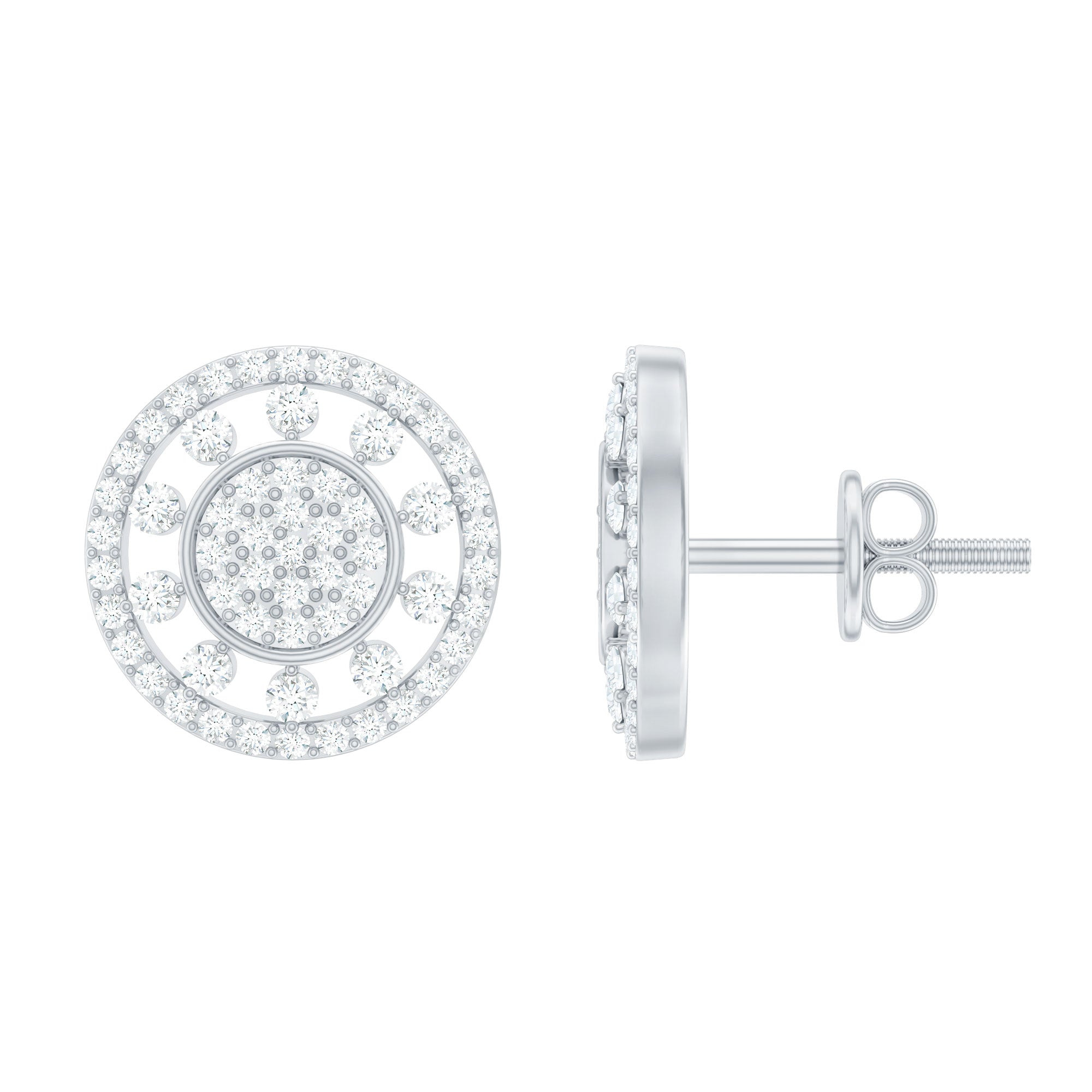 Certified Diamond Statement Ear Studs Lab - ( EF-VS ) - Rosec Jewels