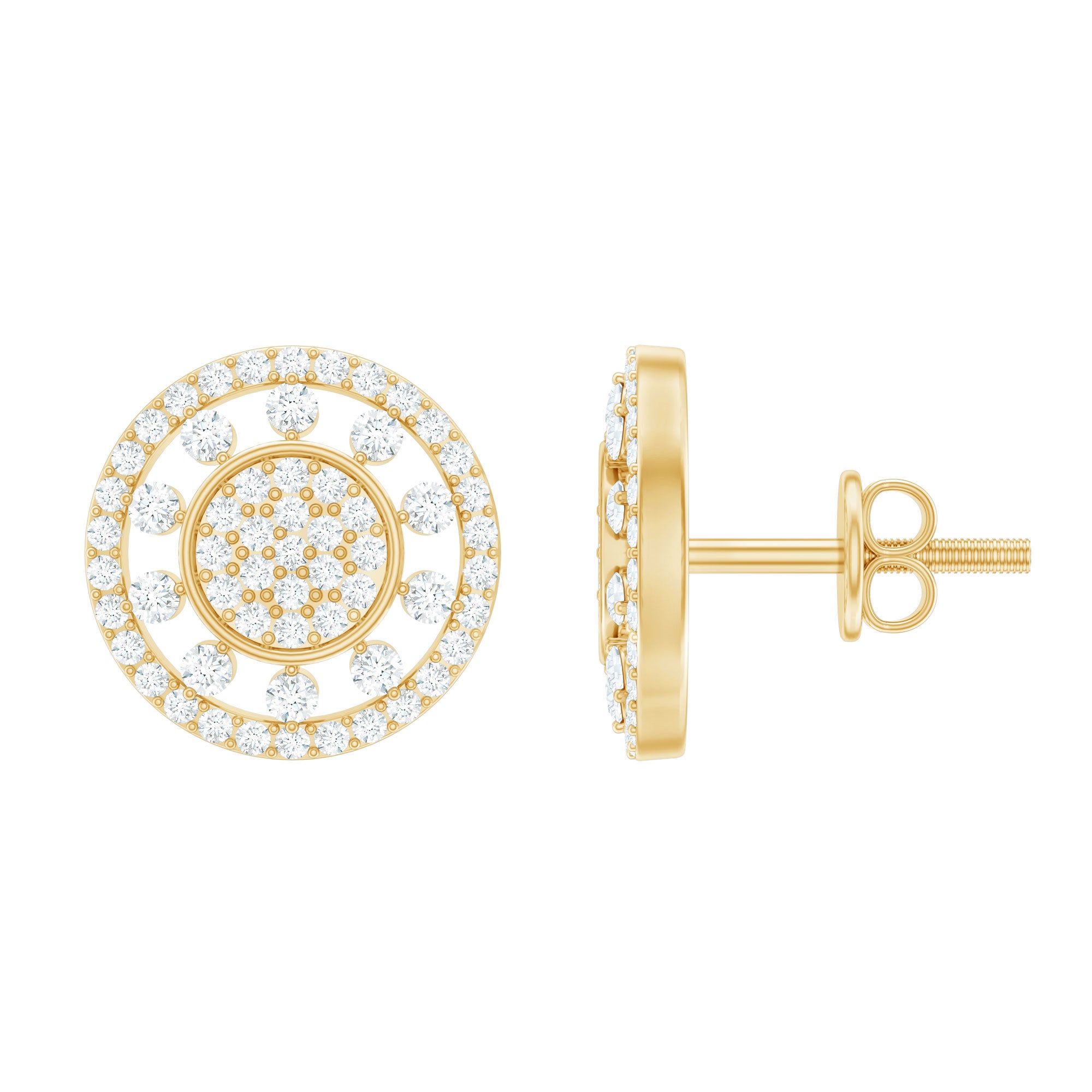 Certified Diamond Statement Ear Studs Lab - ( EF-VS ) - Rosec Jewels
