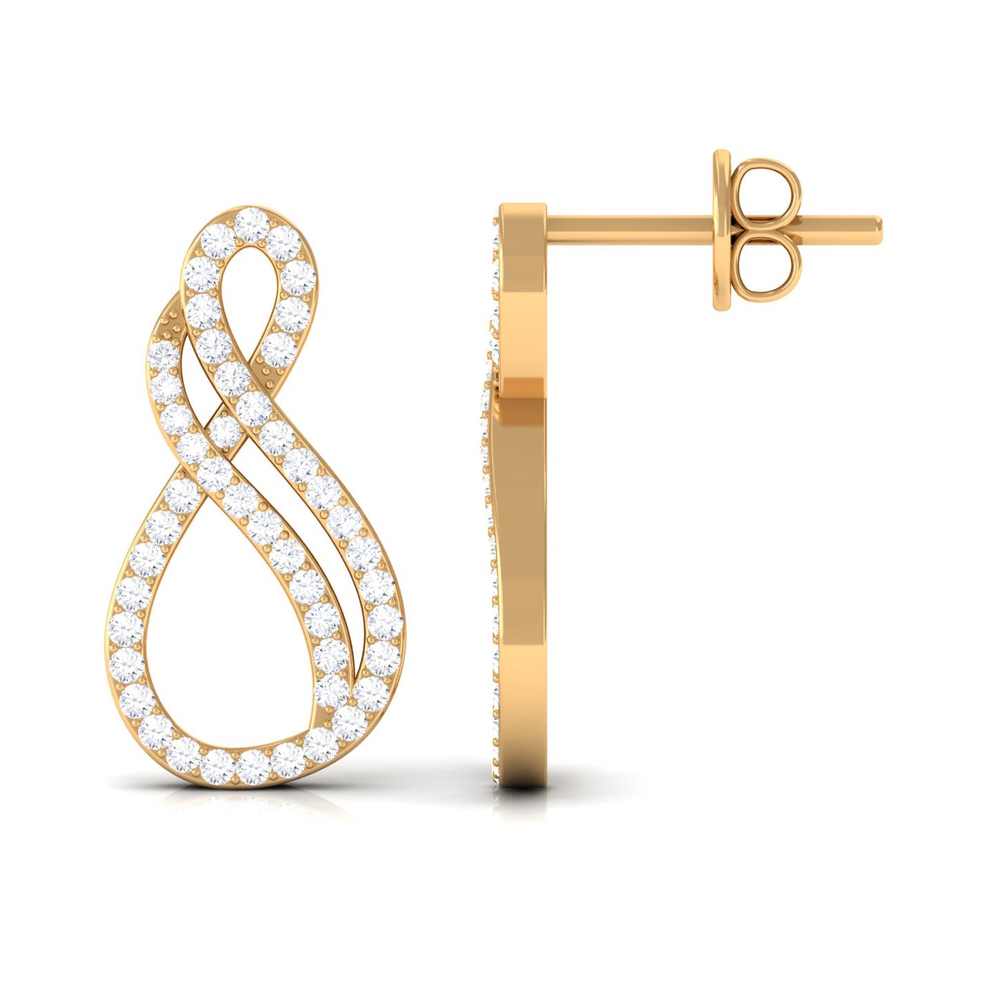 Rosec Jewels-Minimal Diamond Stud Earrings in Pave Setting