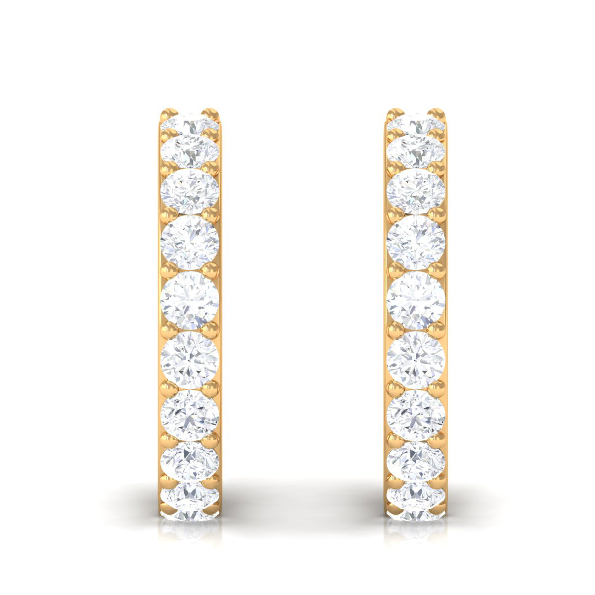 Rosec Jewels-3/4 CT Round Cut Diamond Hoop Earrings