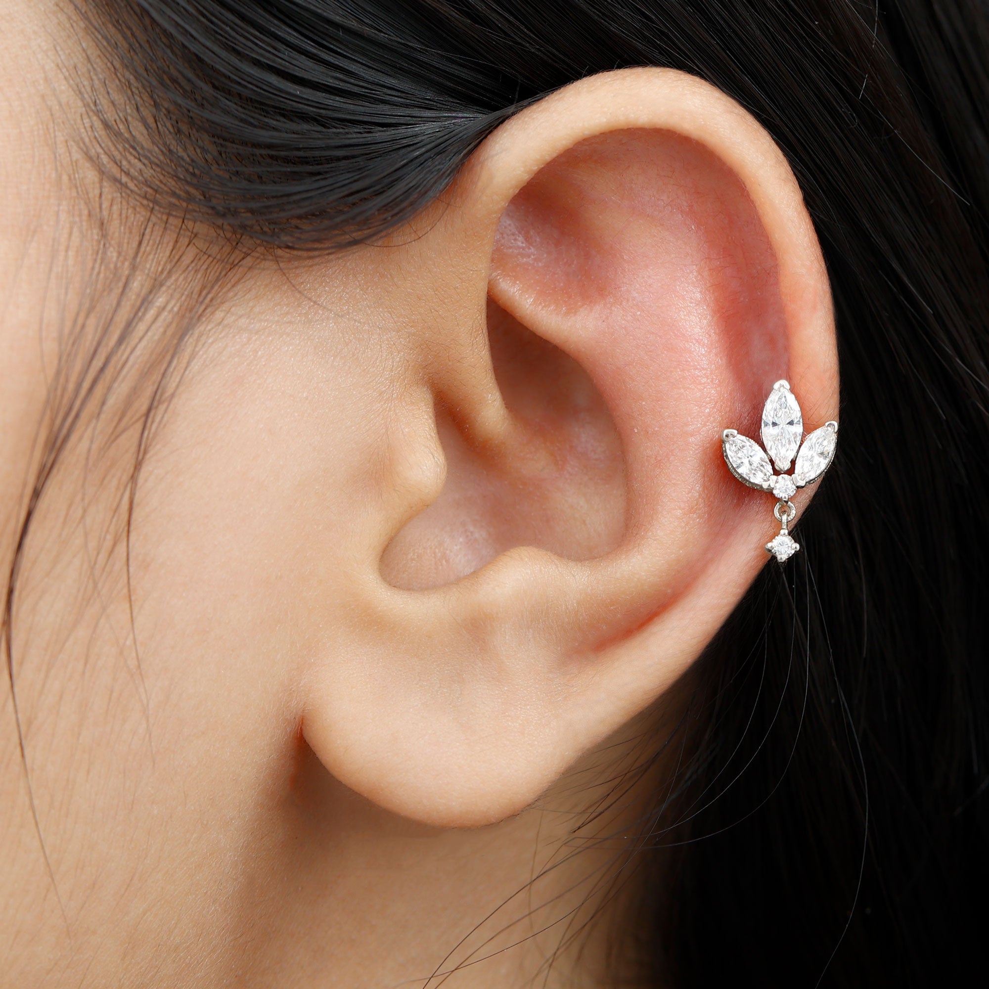 Rosec Jewels-1.75 CT Marquise and Round Cut Diamond Stud Drop Earrings