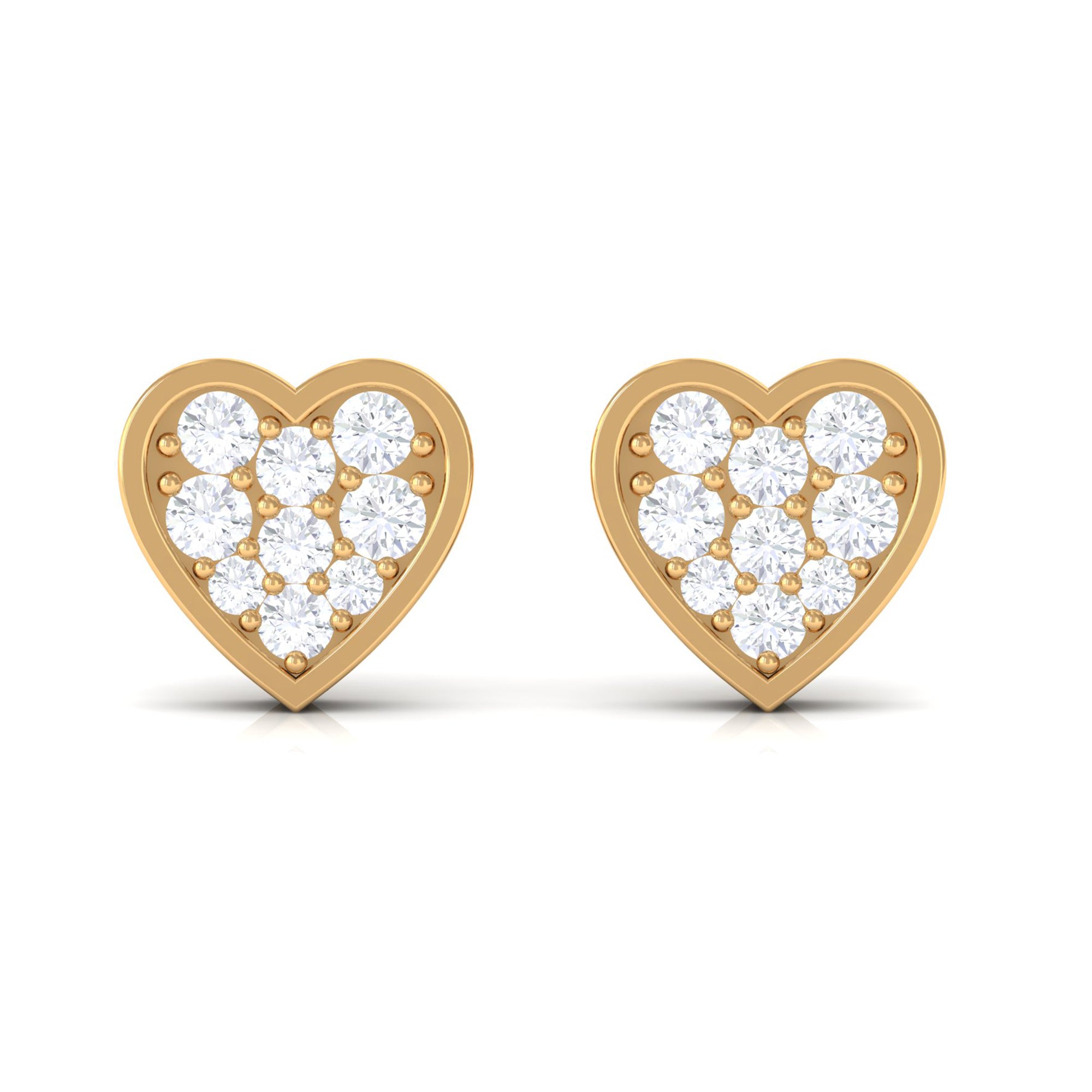 Rosec Jewels-Diamond Simple Heart Stud Earrings