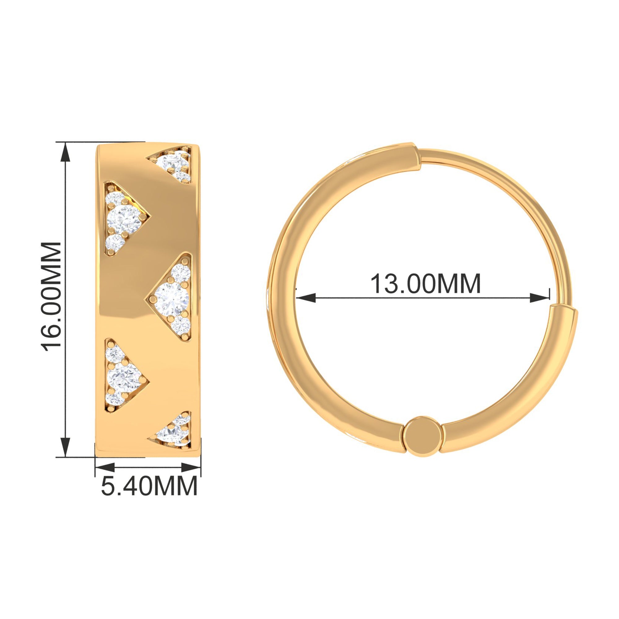 Certified Moissanite Hinged Hoop Earrings for Women D-VS1 - Rosec Jewels