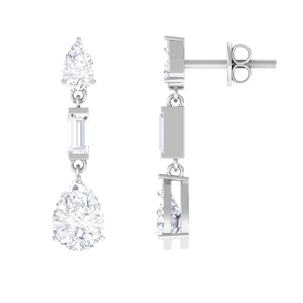 2.25 CT Certified Moissanite Minimal Dangle Earrings