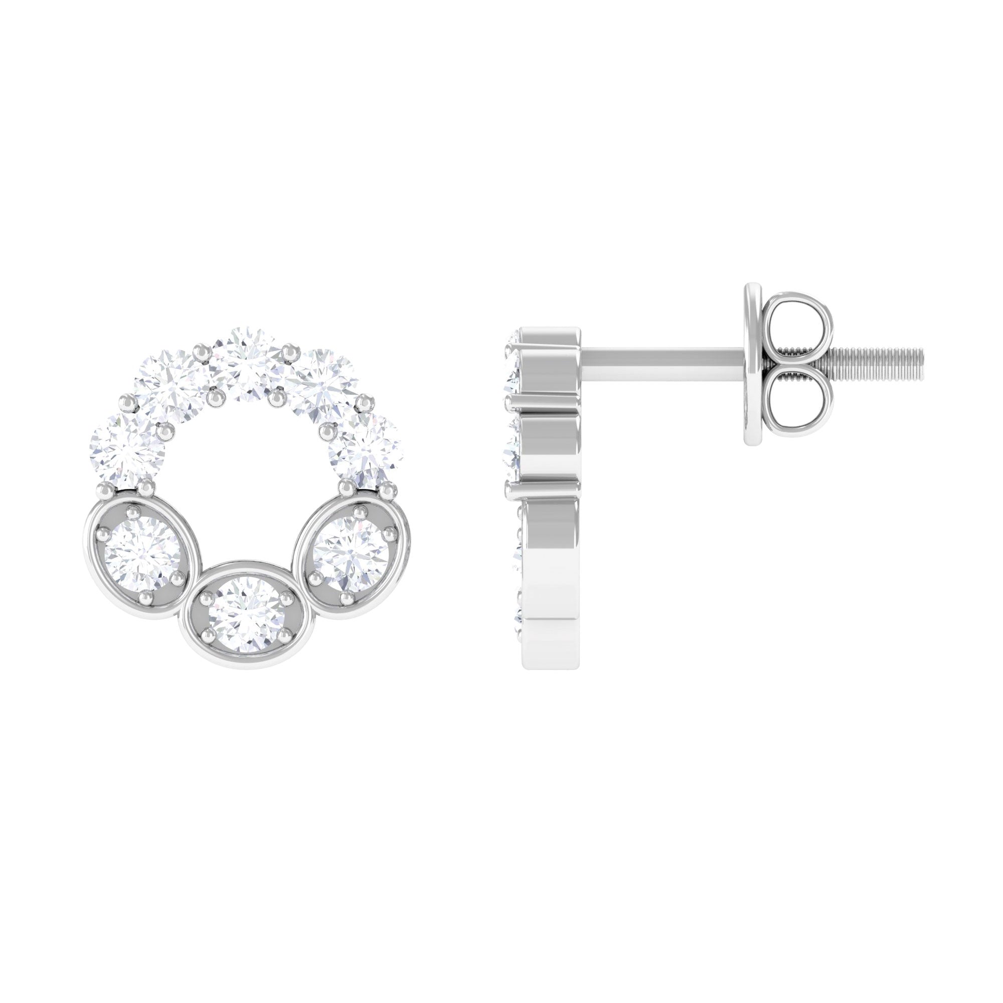 1 CT Certified Moissanite Designer Eternity Stud Earrings