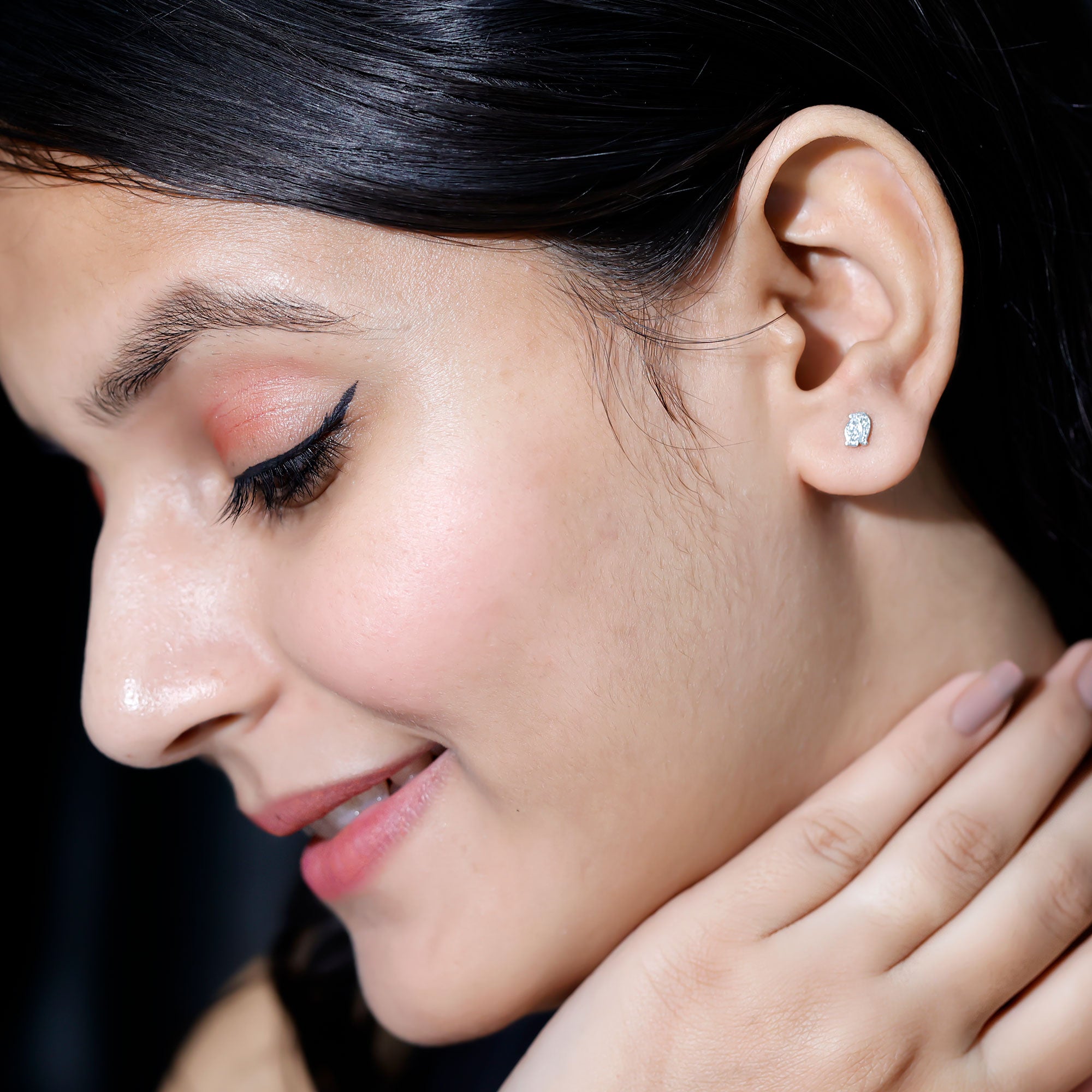 Natural Diamond Christmas Penguin Earrings With Certificate Natural - ( HI-SI ) - Rosec Jewels