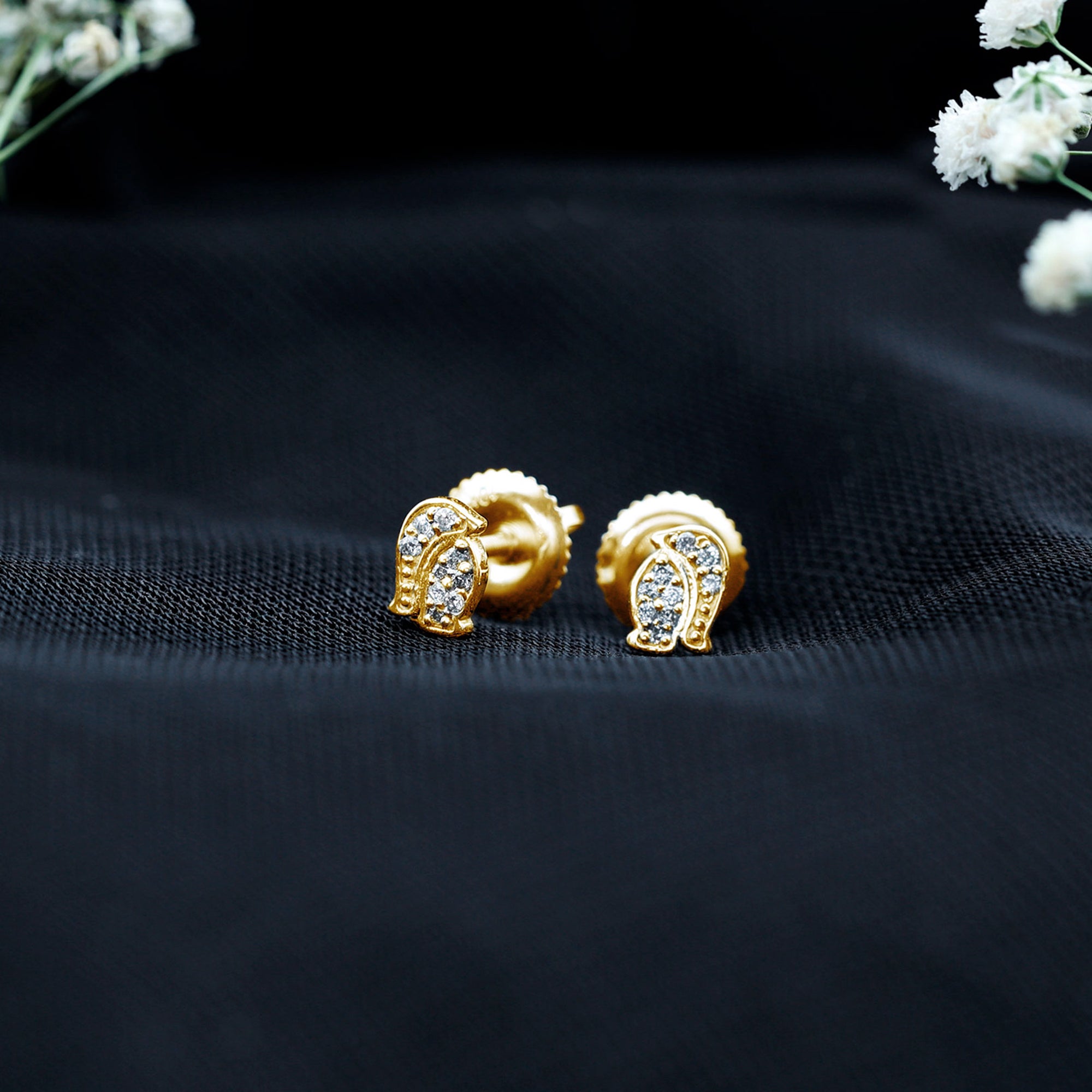 Natural Diamond Christmas Penguin Earrings With Certificate Natural - ( HI-SI ) - Rosec Jewels