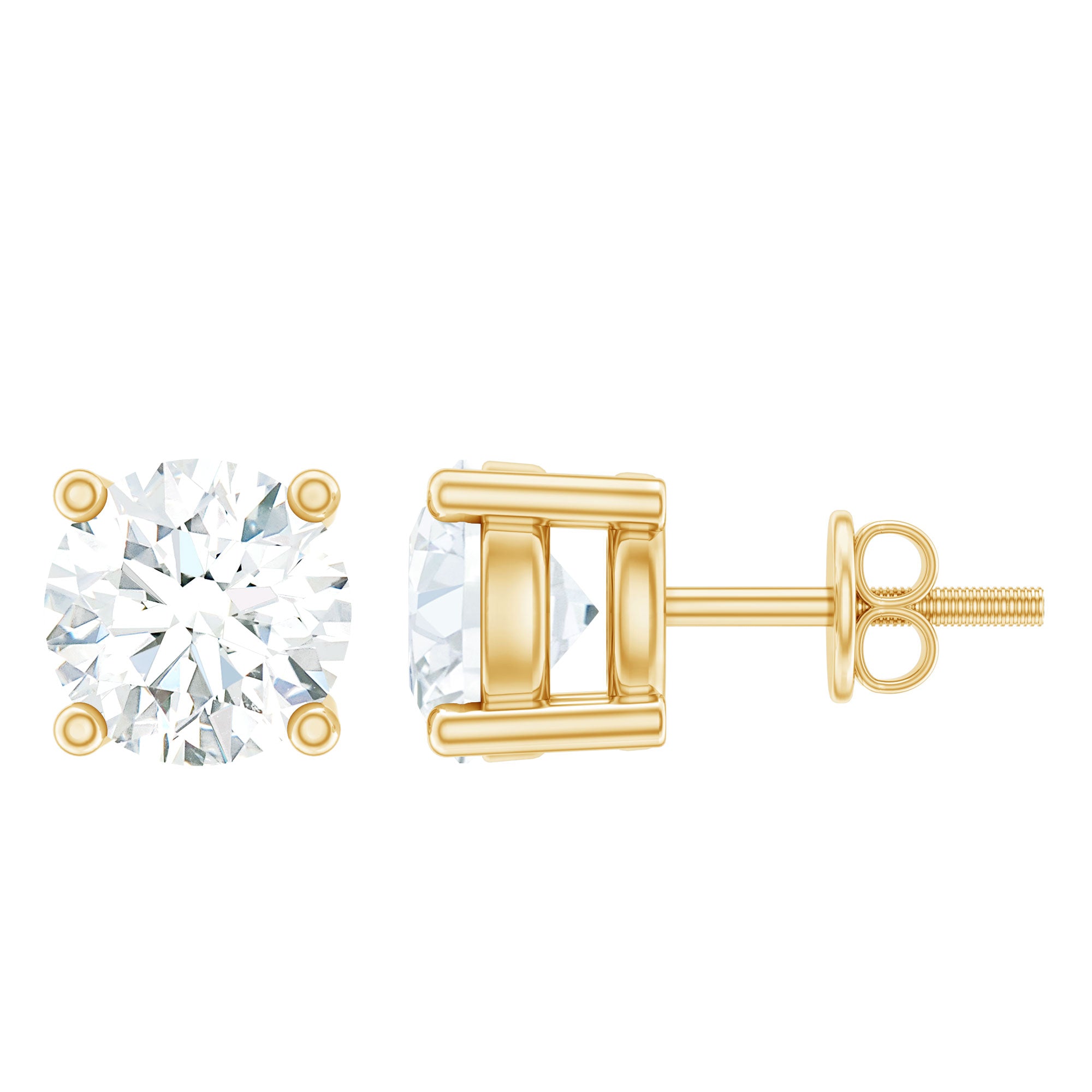 Certified Lab Grown Diamond 4 Prong Stud Earrings Lab - ( EF-VS ) - Rosec Jewels