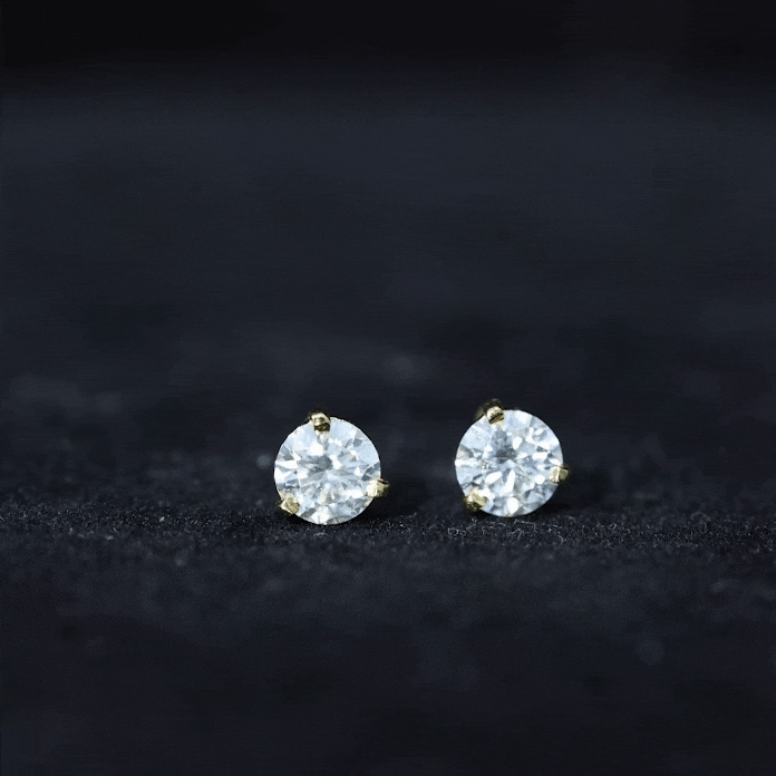 Solitaire Lab Grown Diamond Martini Stud Earrings Lab - ( EF-VS ) - Rosec Jewels