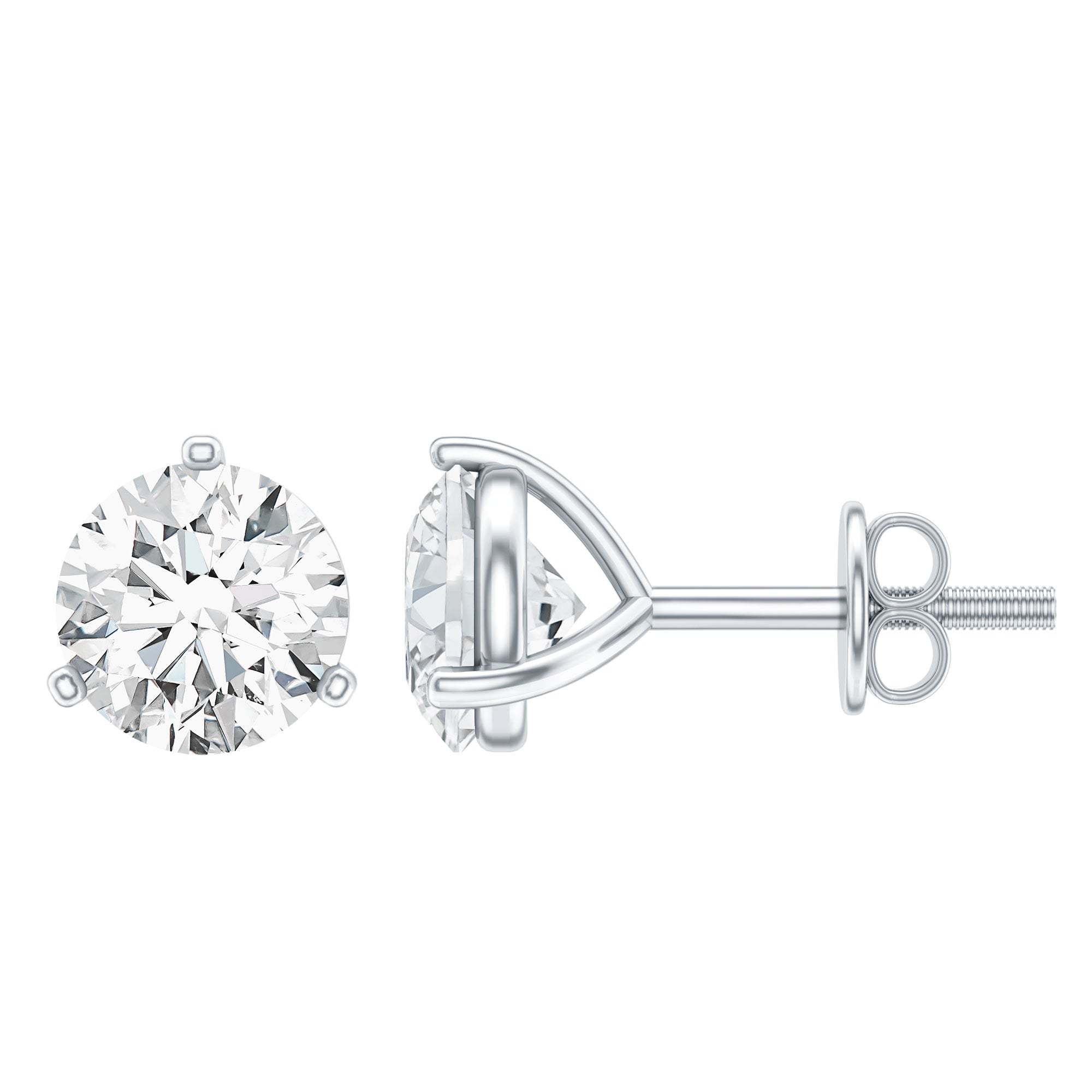 Solitaire Lab Grown Diamond Martini Stud Earrings Lab - ( EF-VS ) - Rosec Jewels