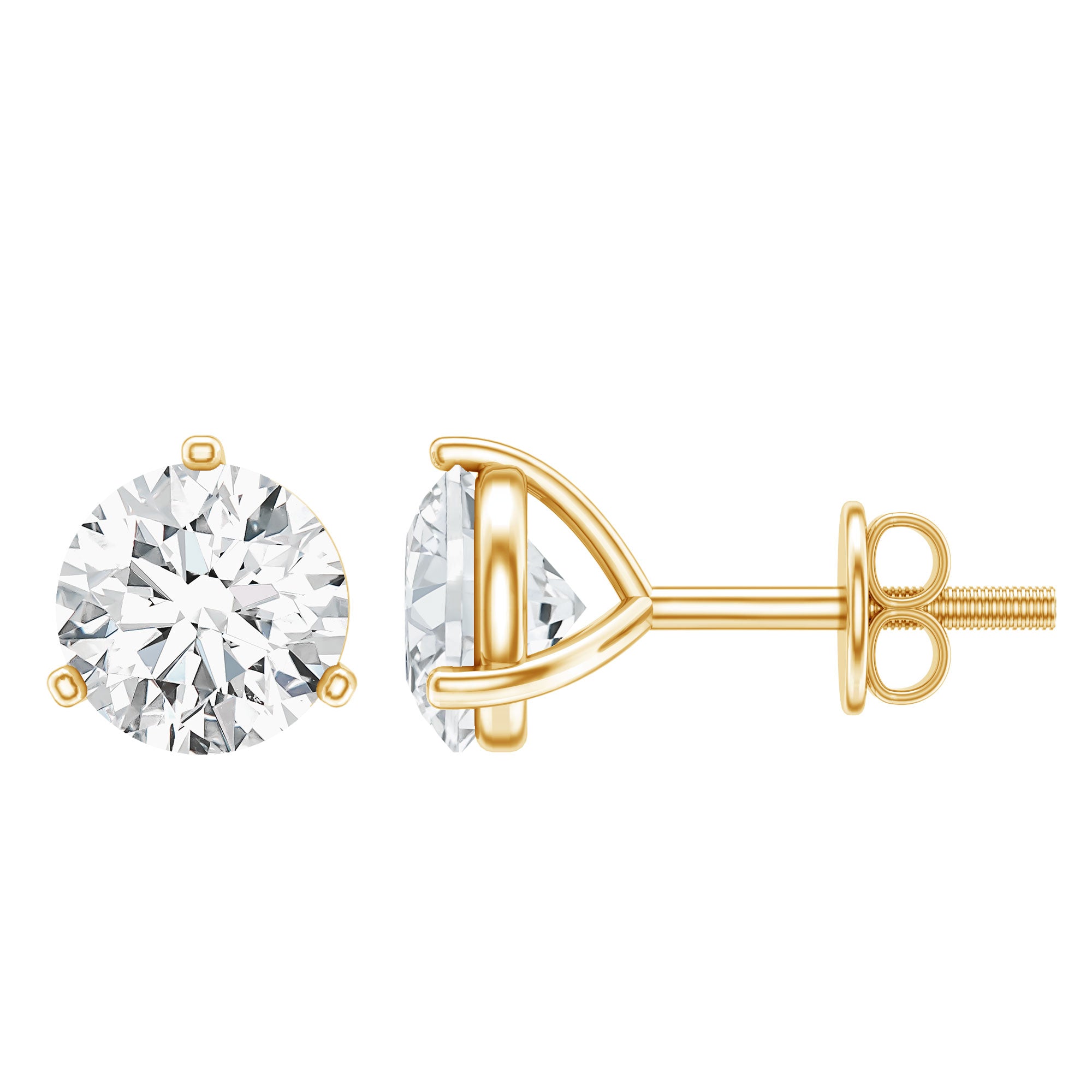 Solitaire Lab Grown Diamond Martini Stud Earrings Lab - ( EF-VS ) - Rosec Jewels