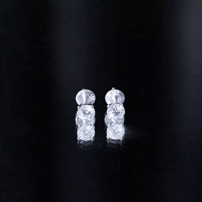 Brilliant Cut Lab Grown Diamond 1 Carat Stud Earrings Lab - ( EF-VS ) - Rosec Jewels